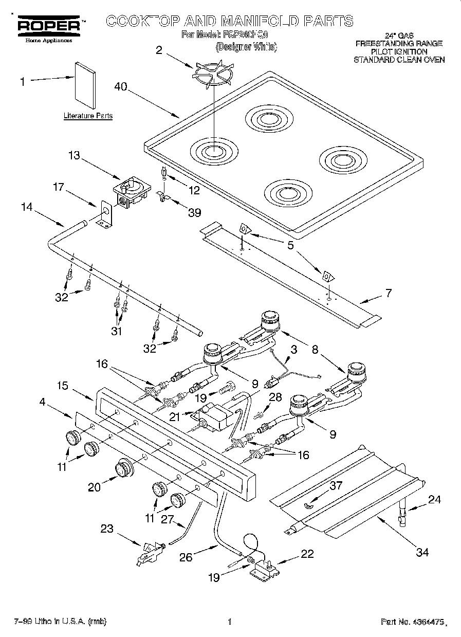01 - COOKTOP AND MANIFOLD, LITERATURE
