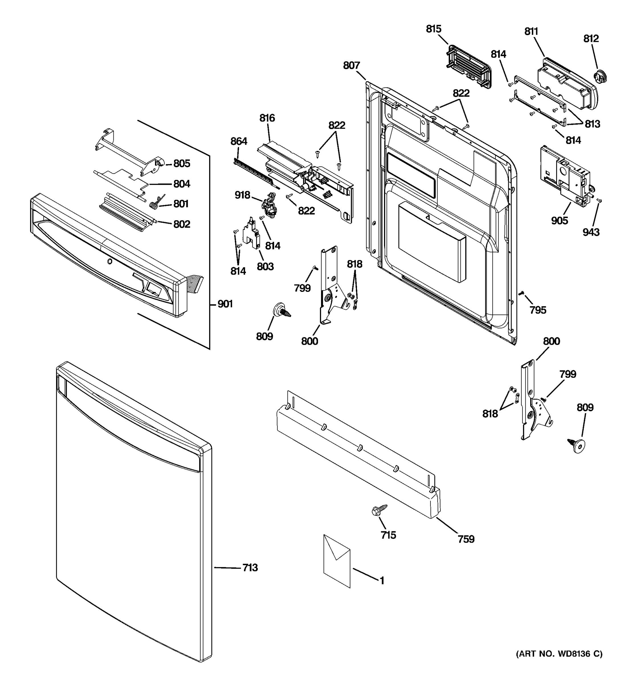 ESCUTCHEON & DOOR ASSEMBLY