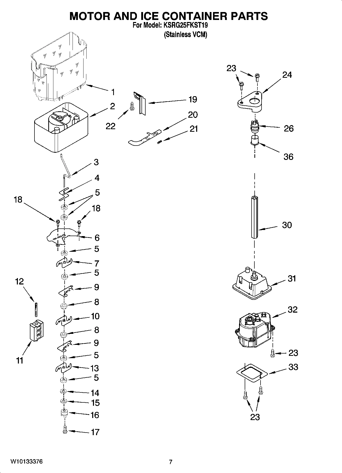 05 - MOTOR AND ICE CONTAINER PARTS