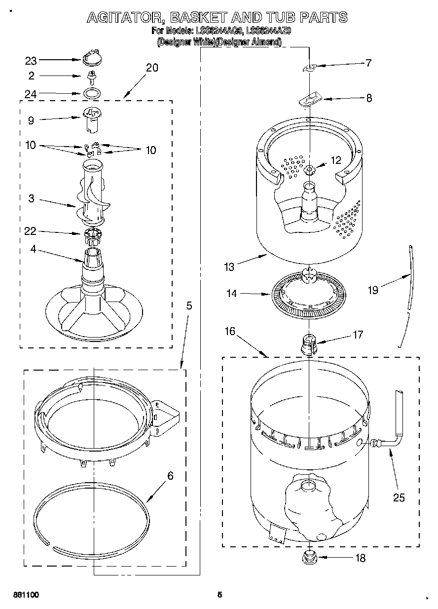04 - AGITATOR, BASKET AND TUB