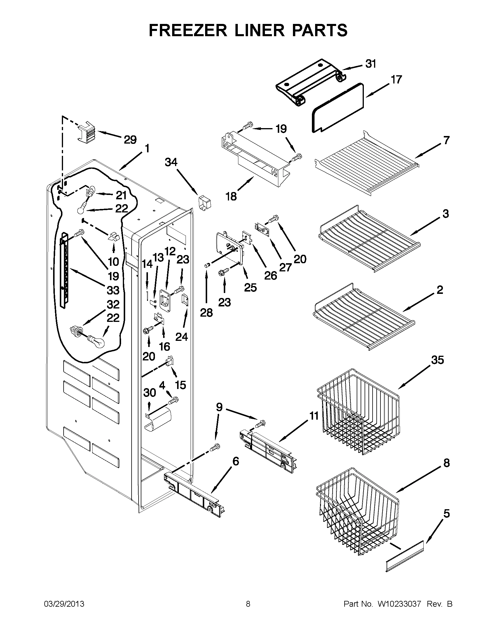 04 - FREEZER LINER PARTS