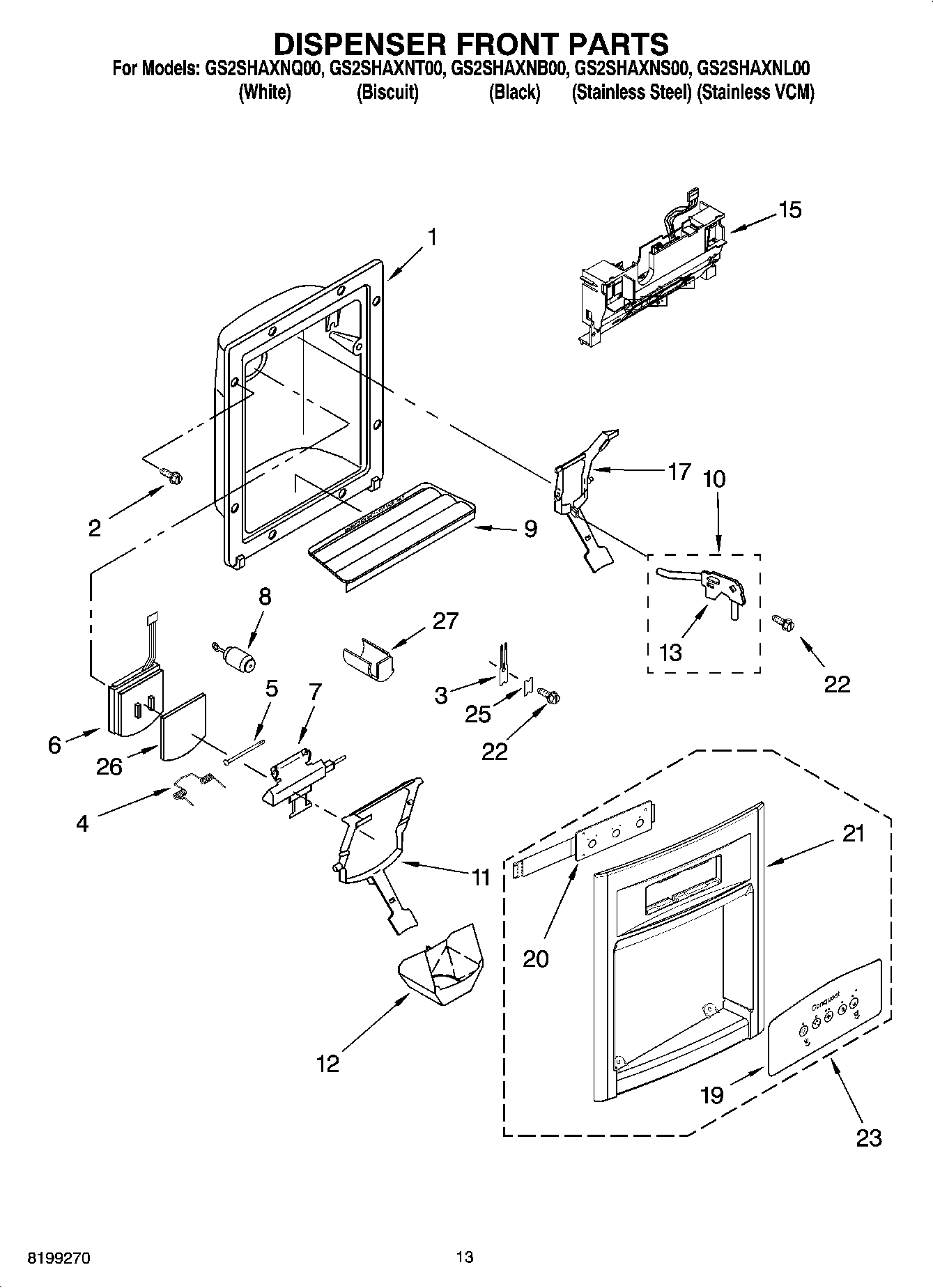 08 - DISPENSER FRONT PARTS