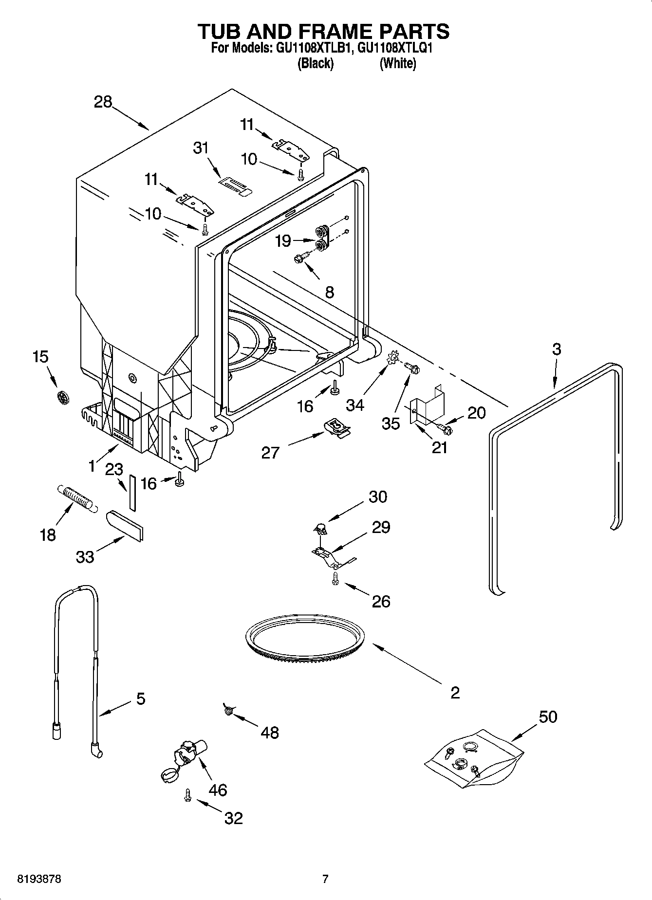 07 - TUB AND FRAME PARTS