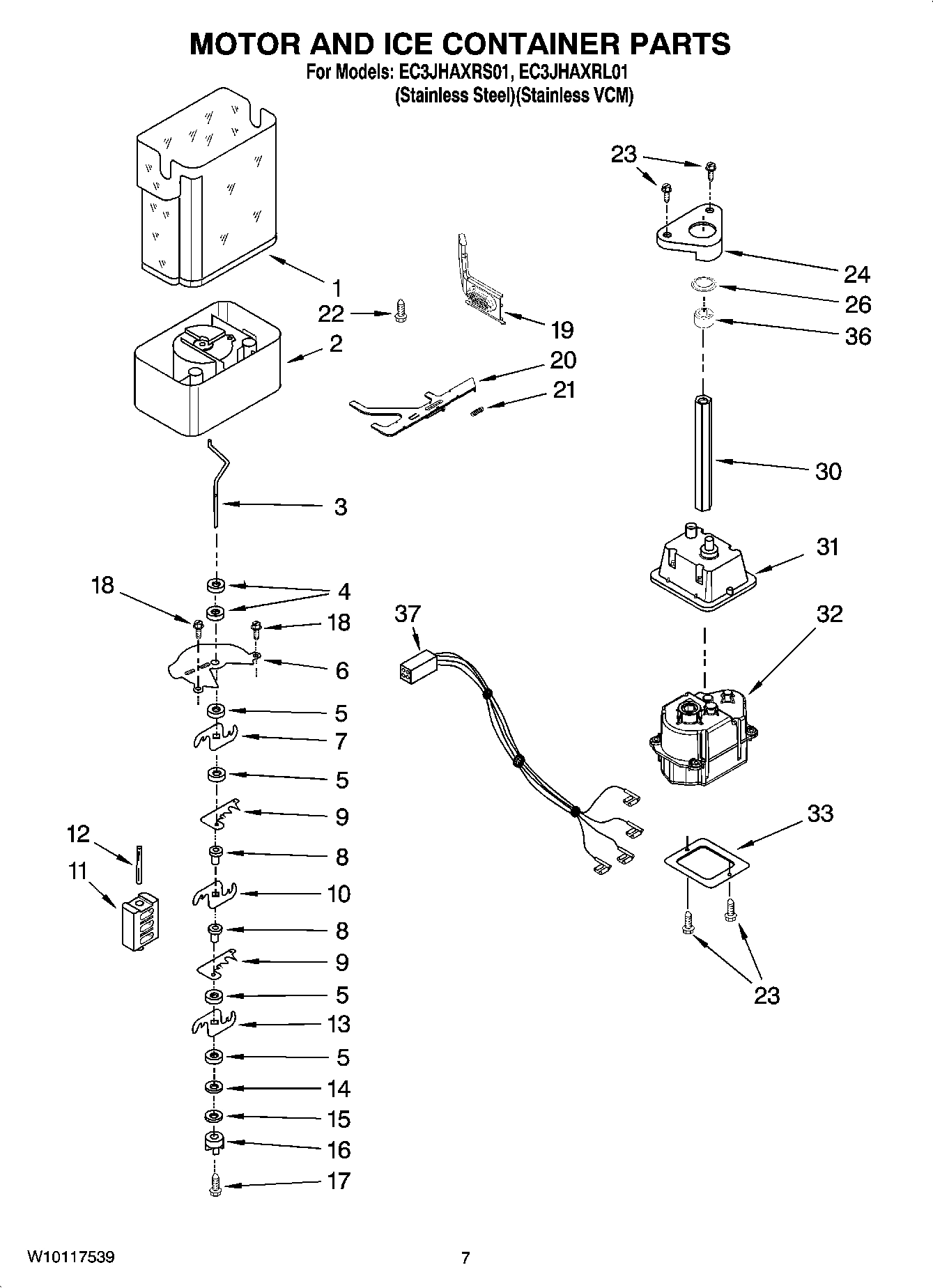 05 - MOTOR AND ICE CONTAINER PARTS