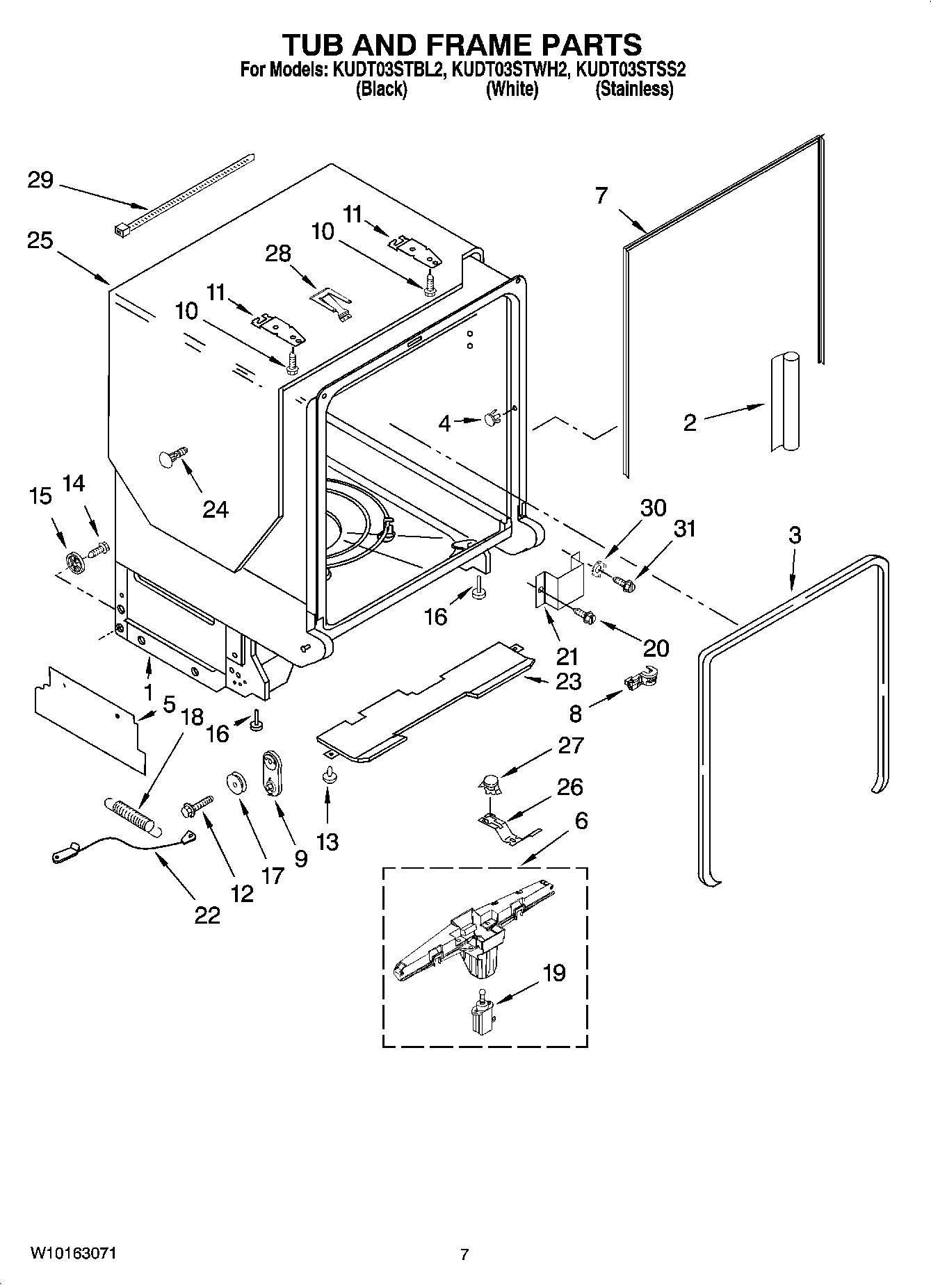 07 - TUB AND FRAME PARTS