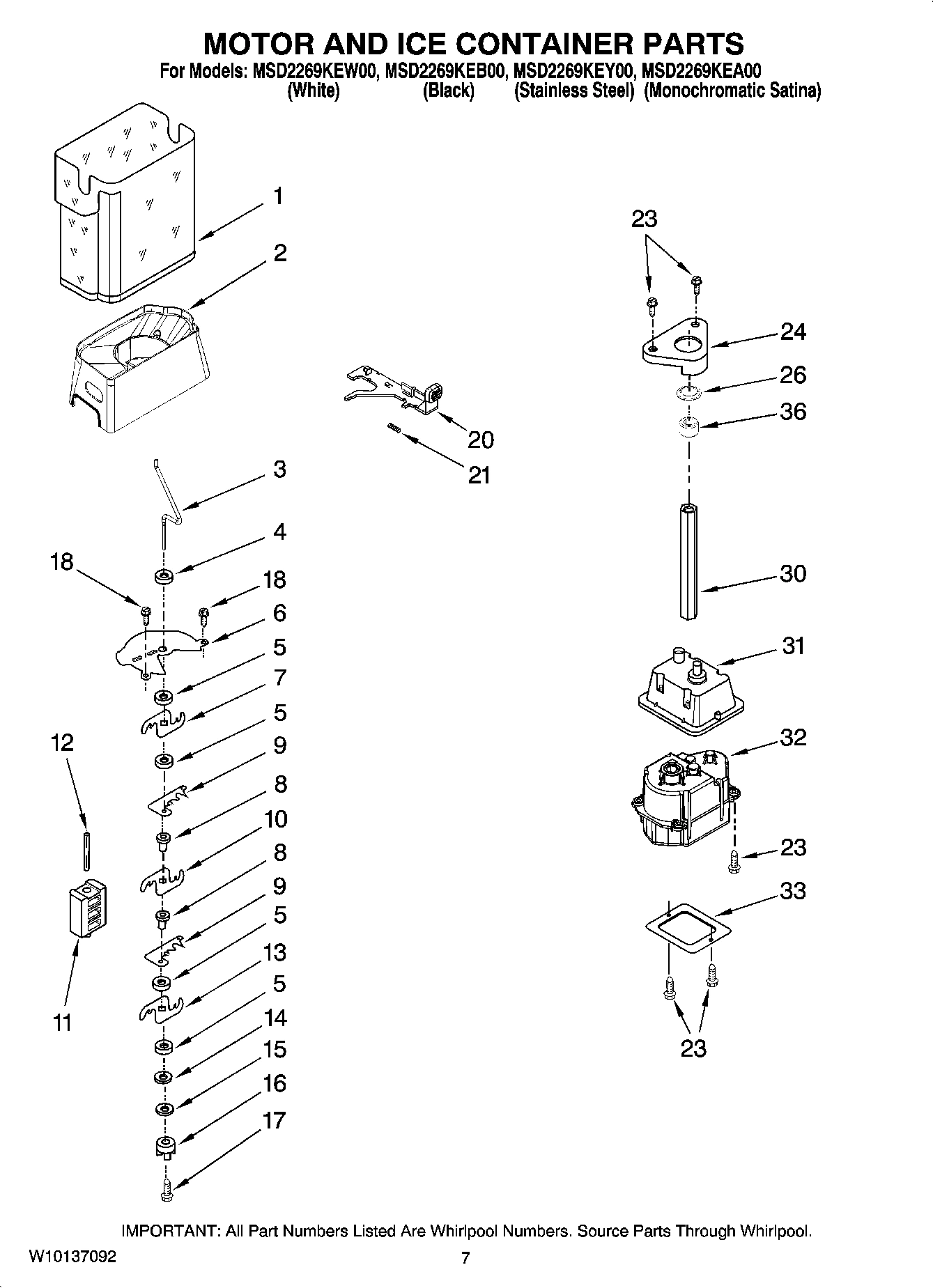 05 - MOTOR AND ICE CONTAINER PARTS