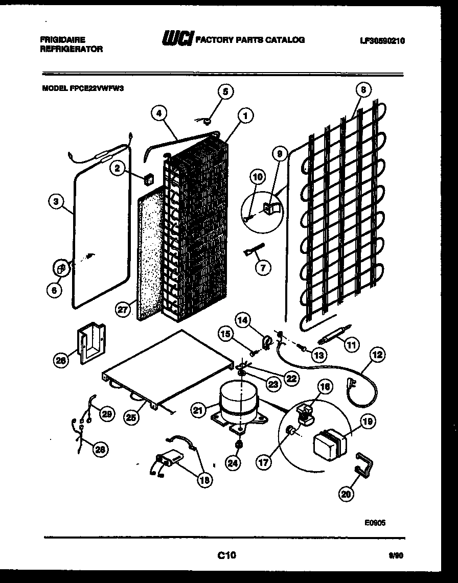 10 - SYSTEM AND AUTOMATIC DEFROST PARTS