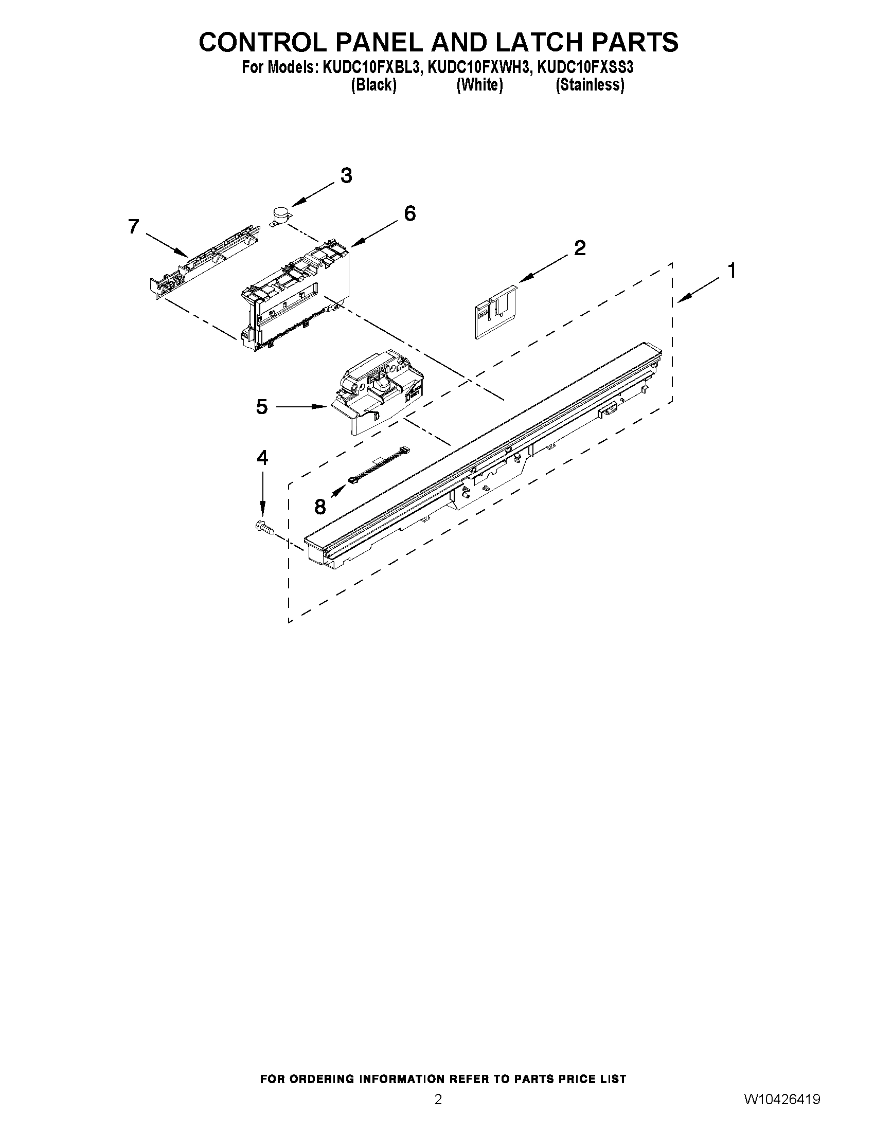 02 - CONTROL PANEL AND LATCH PARTS
