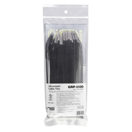 PowerGRP Cable Tie Black 8" 50lb (100PK)