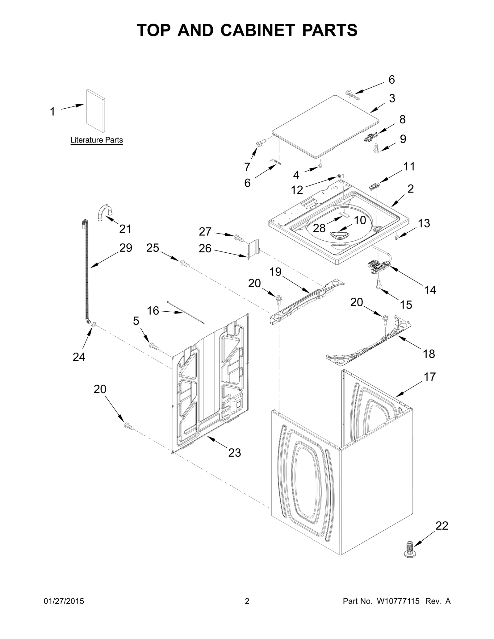 TOP AND CABINET PARTS