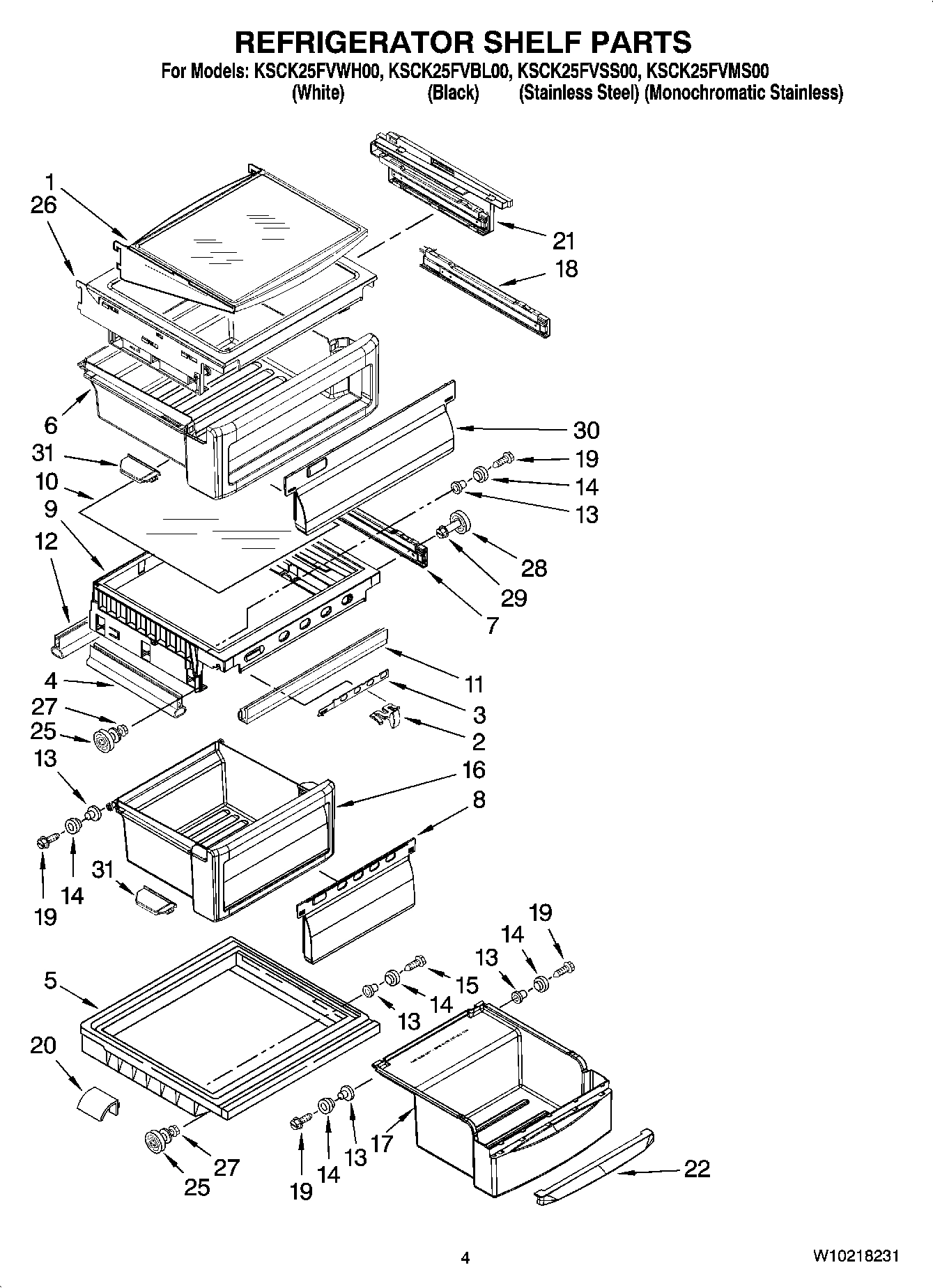 03 - REFRIGERATOR SHELF PARTS