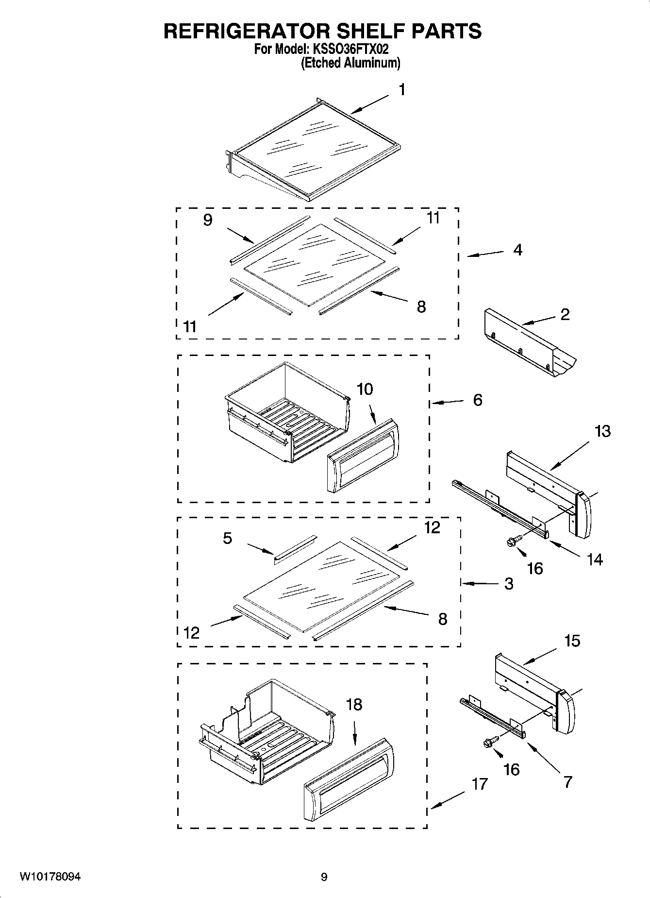 07 - REFRIGERATOR SHELF PARTS
