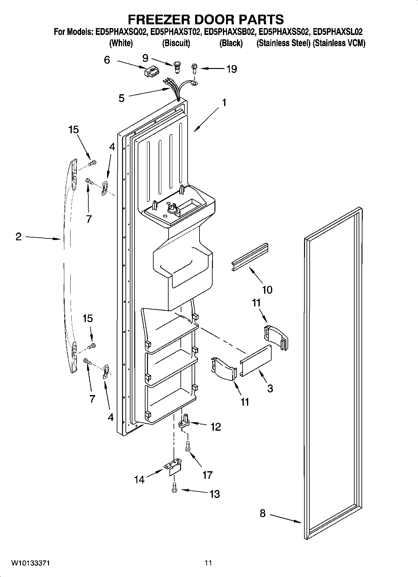 07 - FREEZER DOOR PARTS