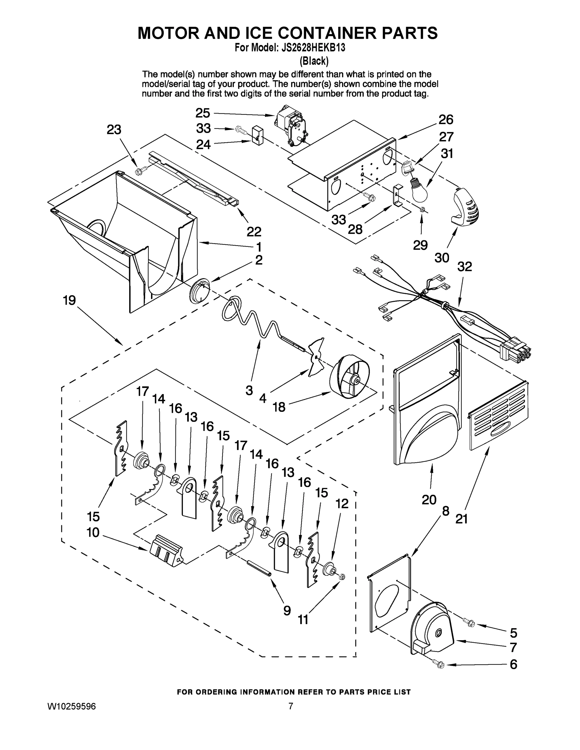 05 - MOTOR AND ICE CONTAINER PARTS