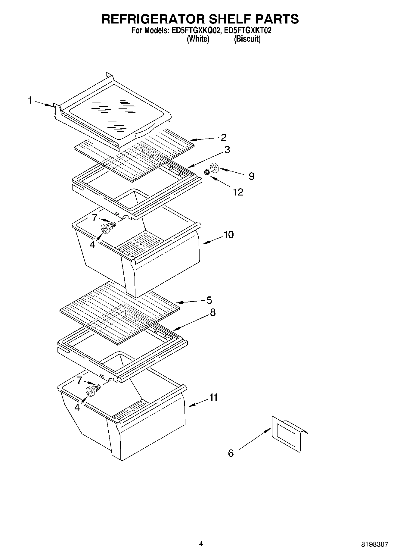 03 - REFRIGERATOR SHELF PARTS