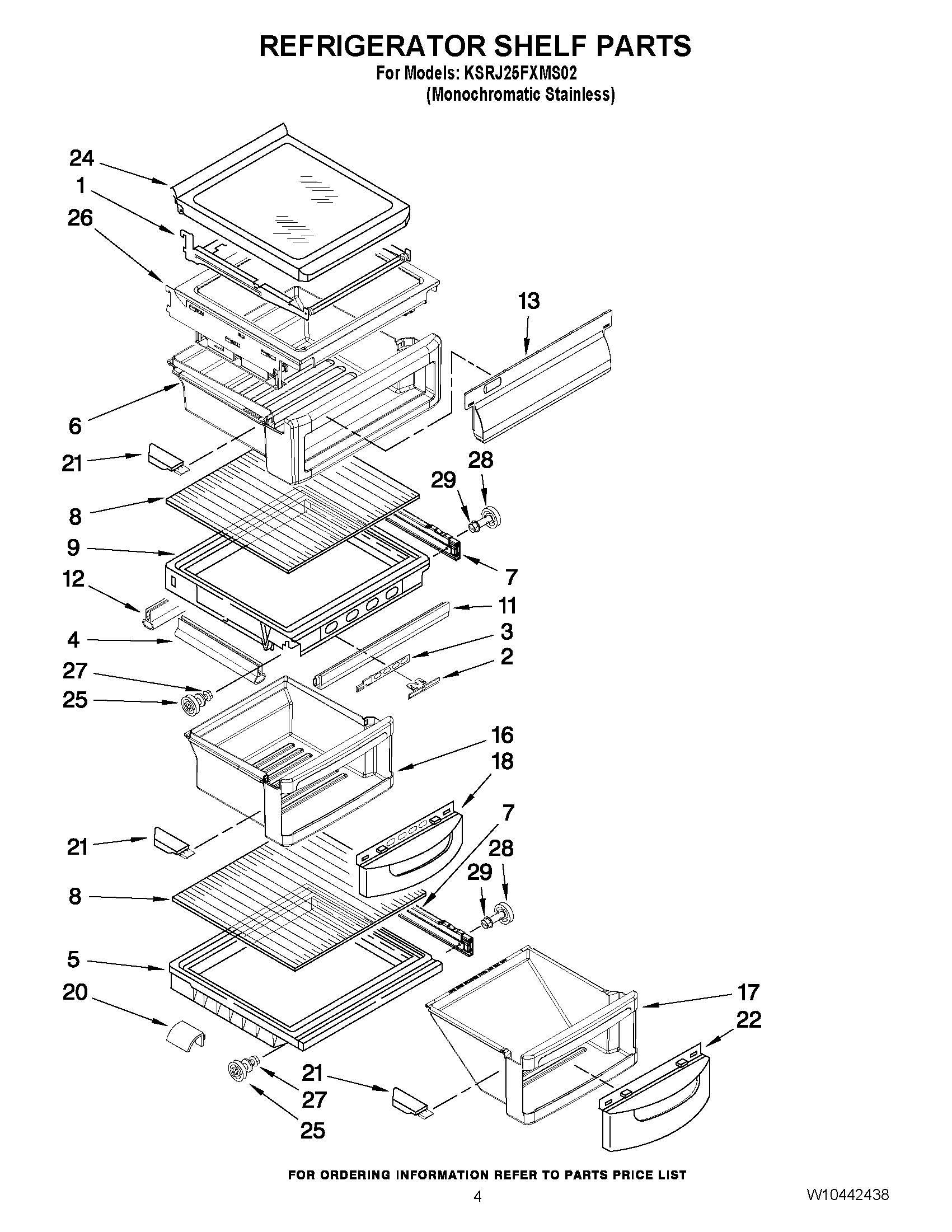 03 - REFRIGERATOR SHELF PARTS
