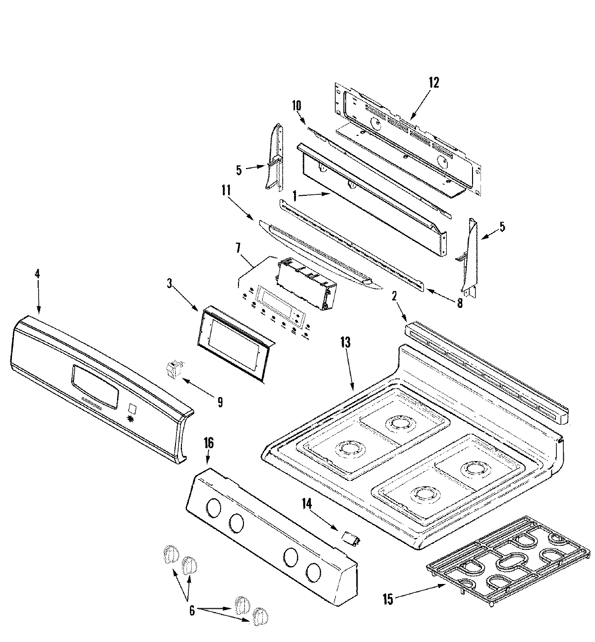 02 - CONTROL PANEL/TOP ASSEMBLY