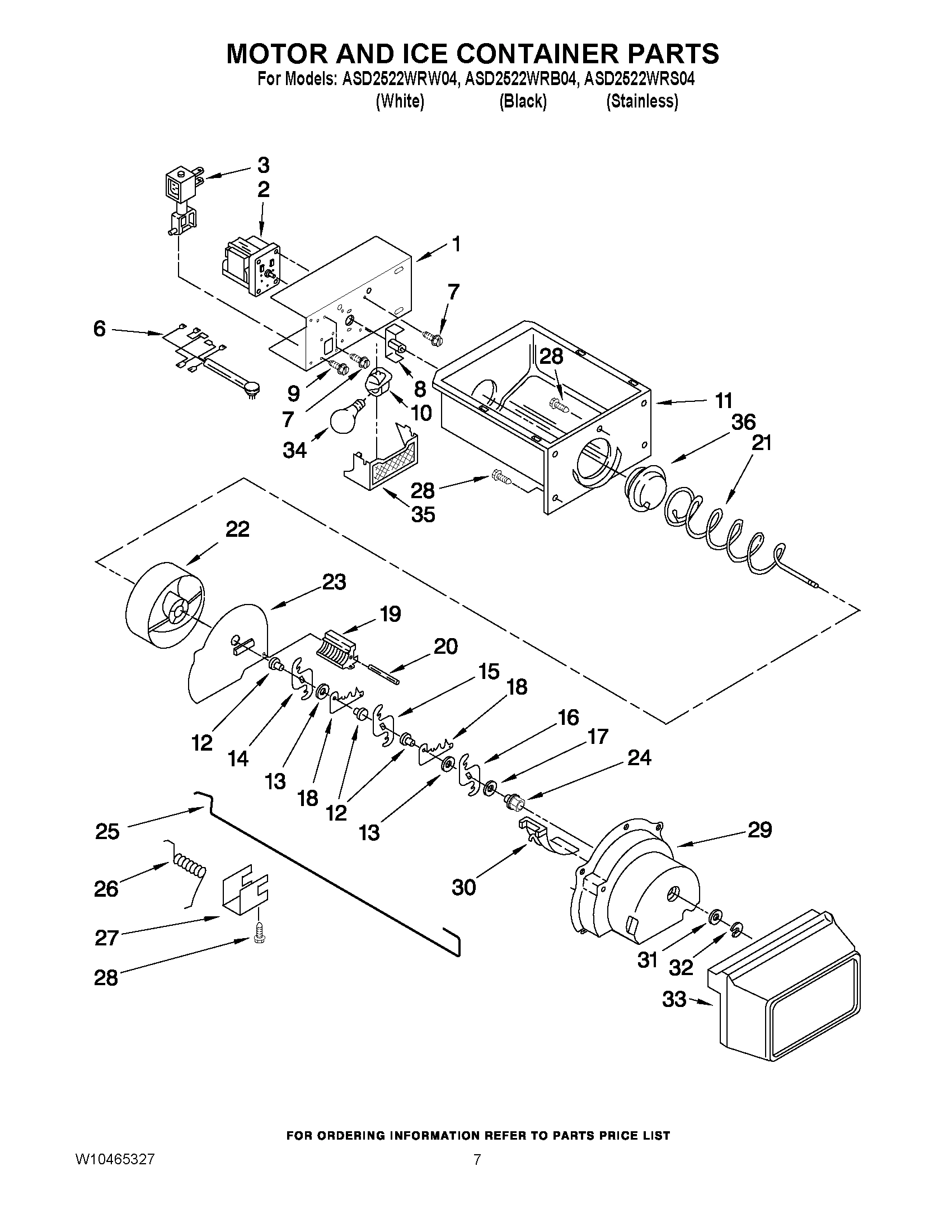 05 - MOTOR AND ICE CONTAINER PARTS