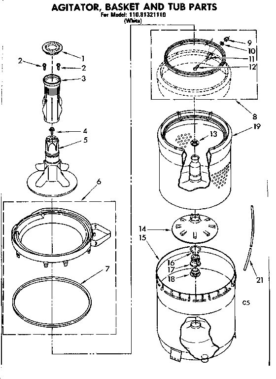 AGITATOR BASKET AND TUBE PARTS