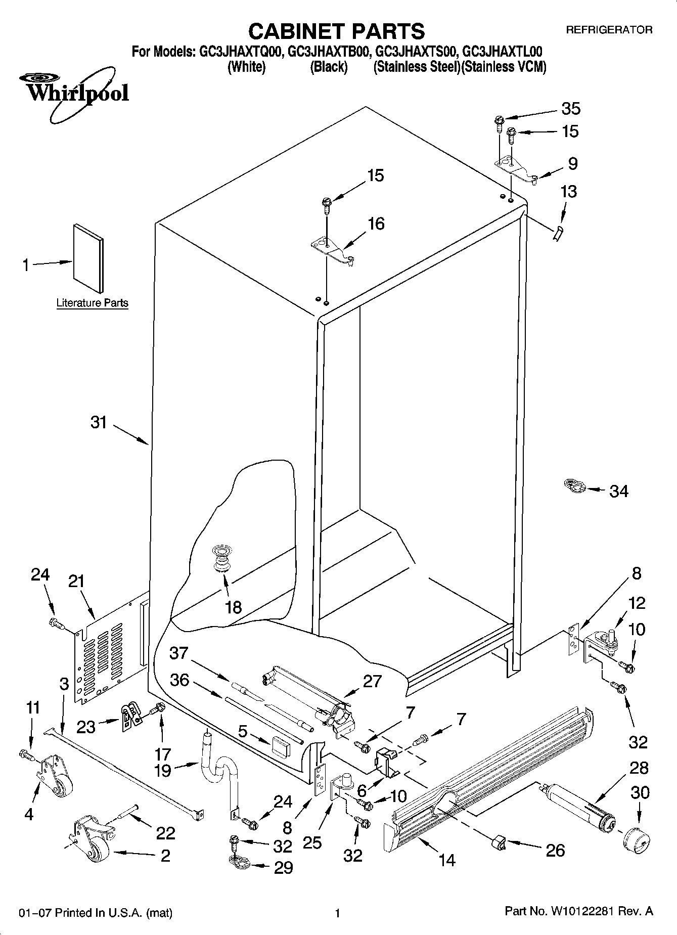 01 - CABINET PARTS