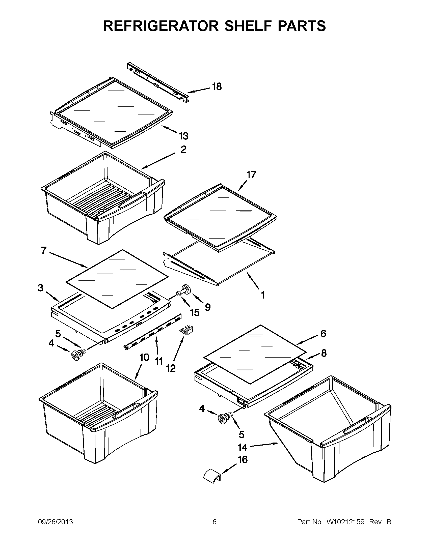 04 - REFRIGERATOR SHELF PARTS