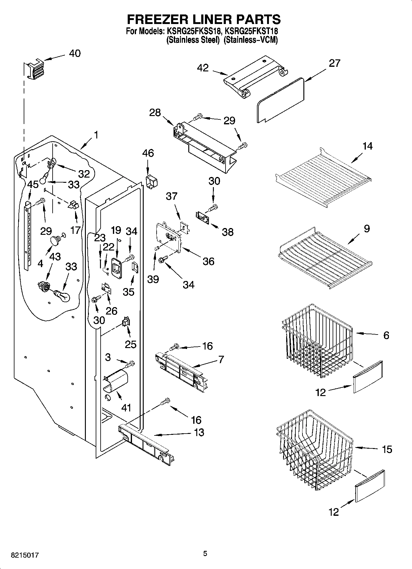 04 - FREEZER LINER PARTS