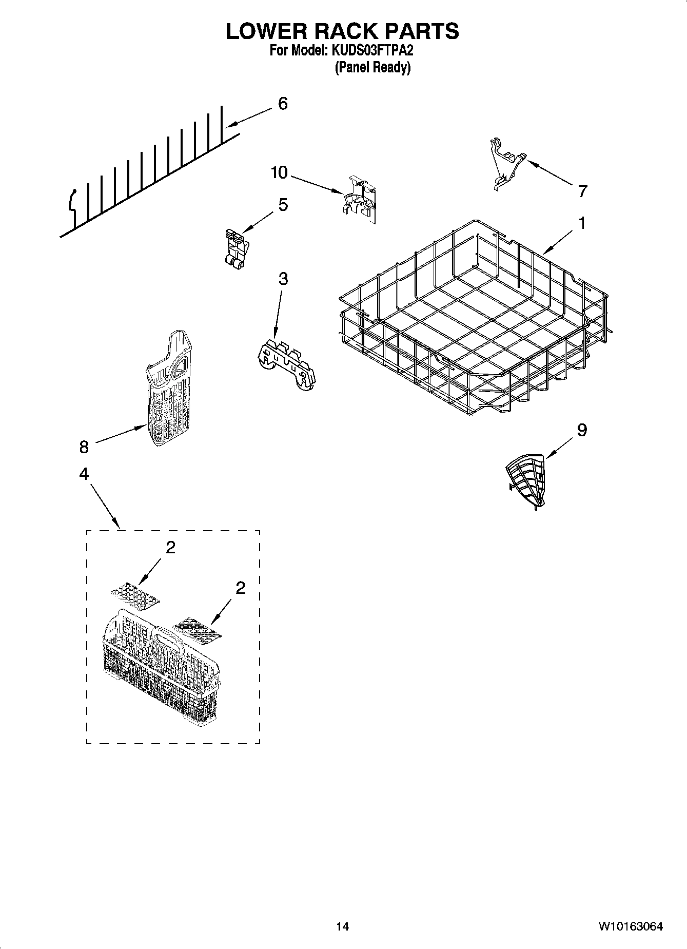 11 - LOWER RACK PARTS, OPTIONAL PARTS (NOT INCLUDED)