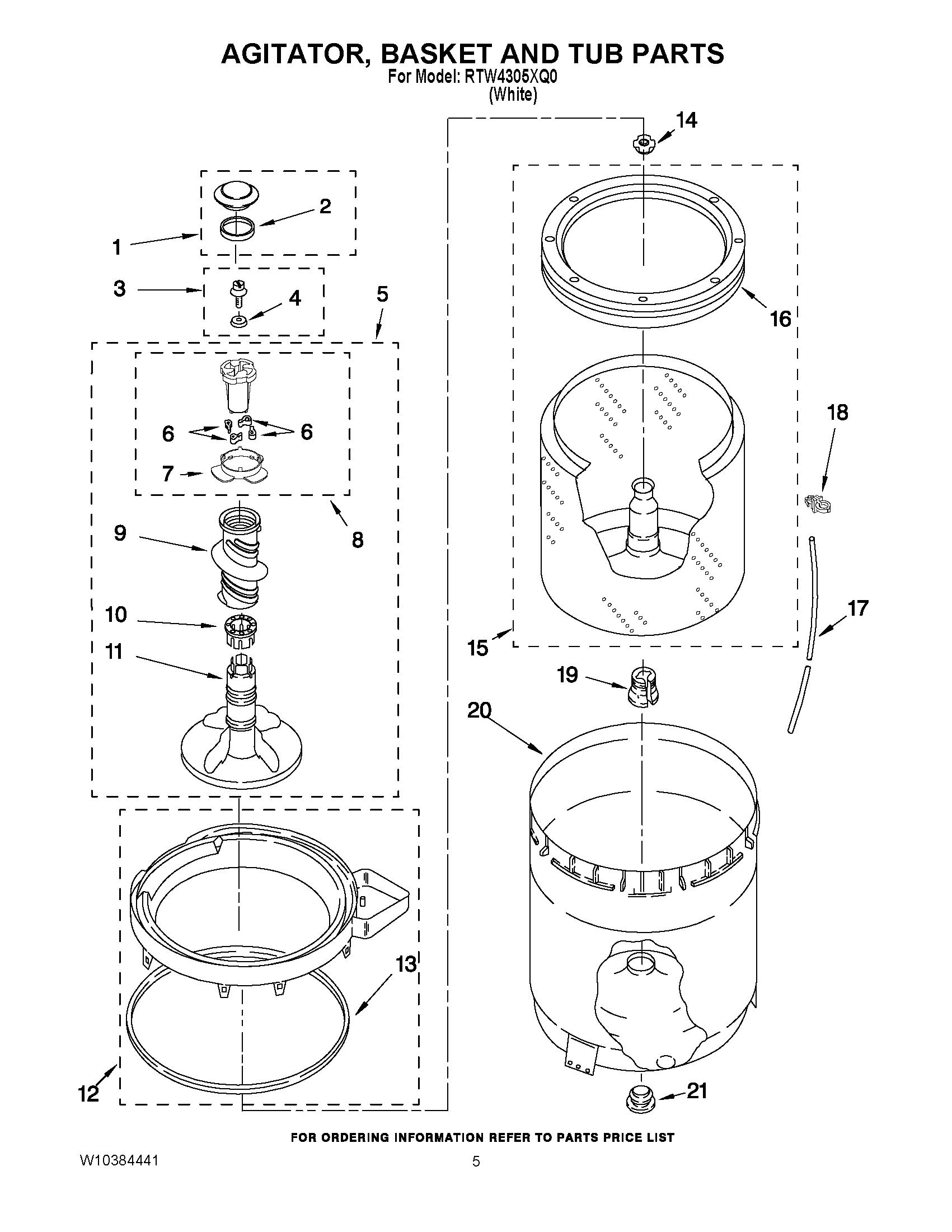 03 - AGITATOR, BASKET AND TUB PARTS