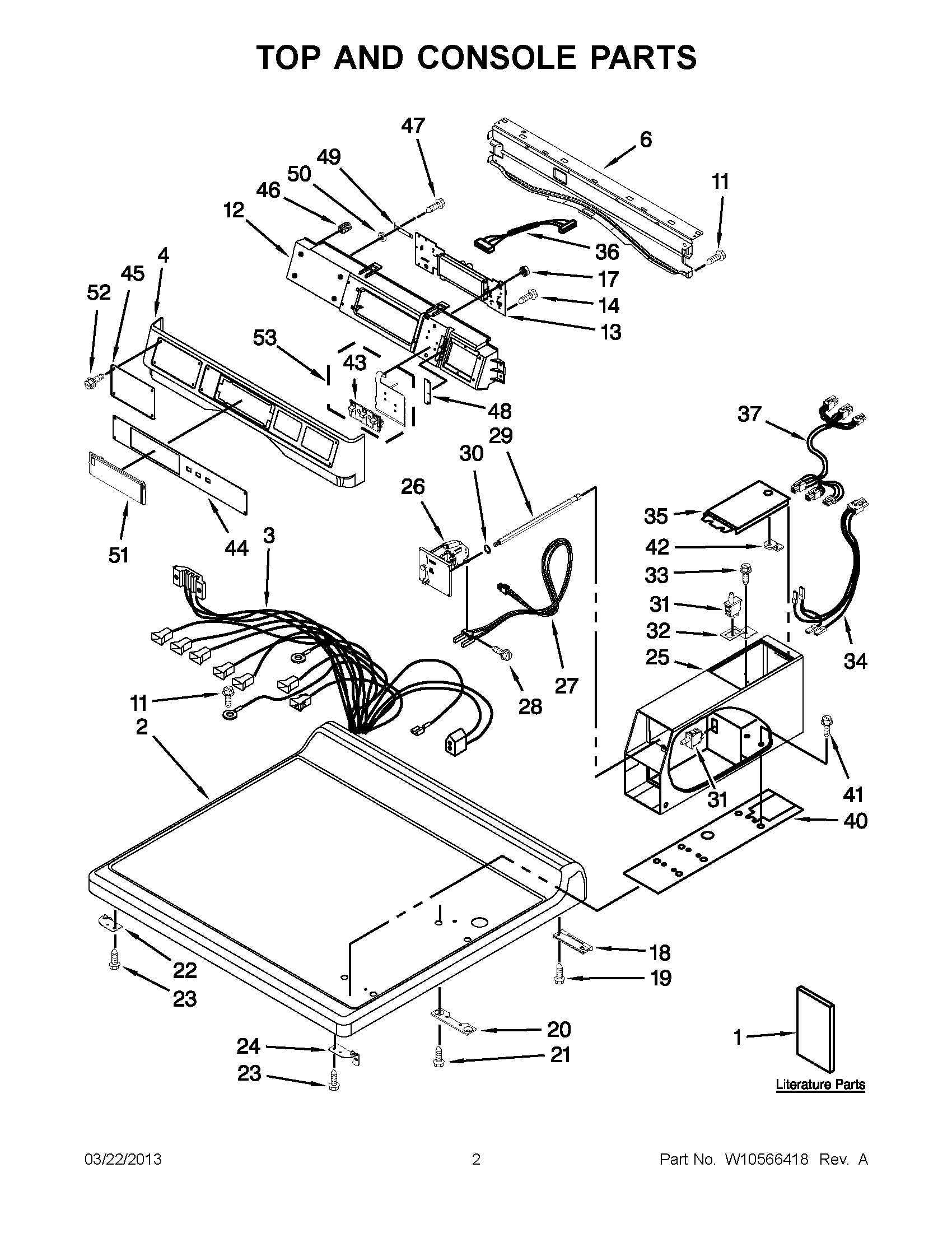 01 - TOP AND CONSOLE PARTS