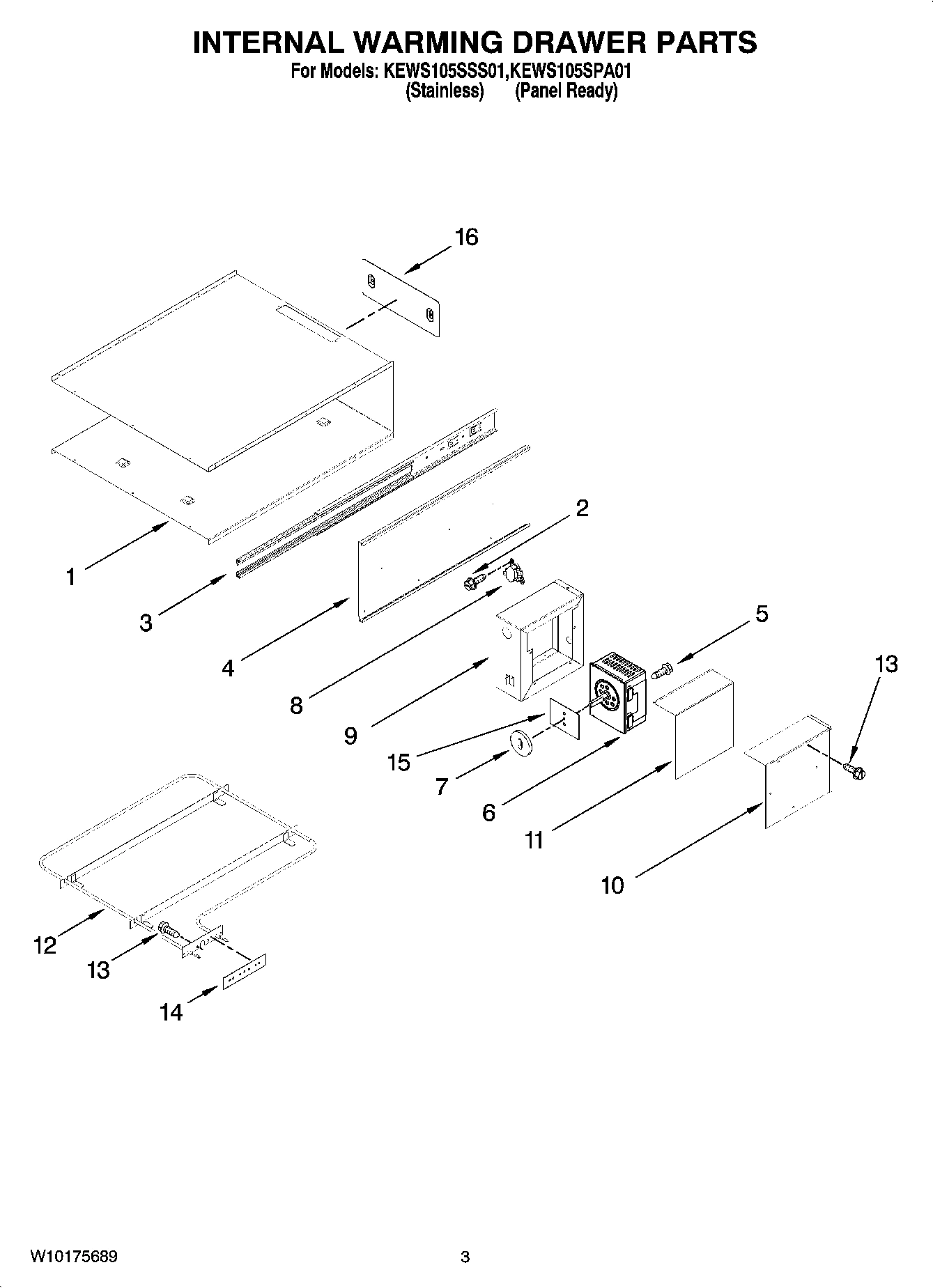 02 - INTERNAL WARMING DRAWER PARTS