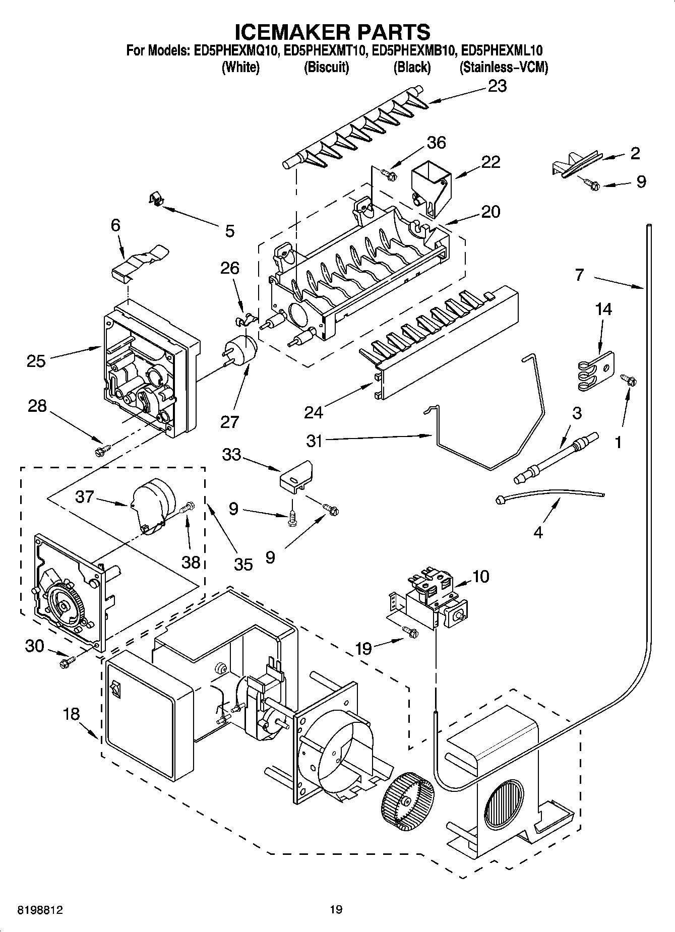 12 - ICEMAKER PARTS, PARTS NOT ILLUSTRATED