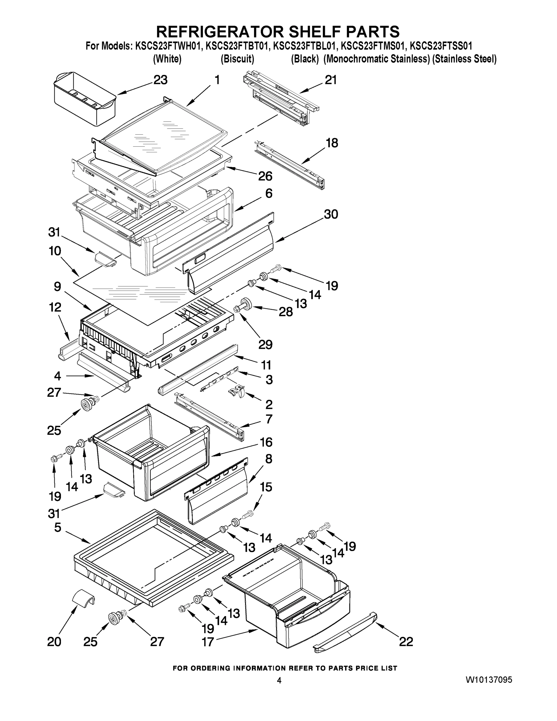 03 - REFRIGERATOR SHELF PARTS