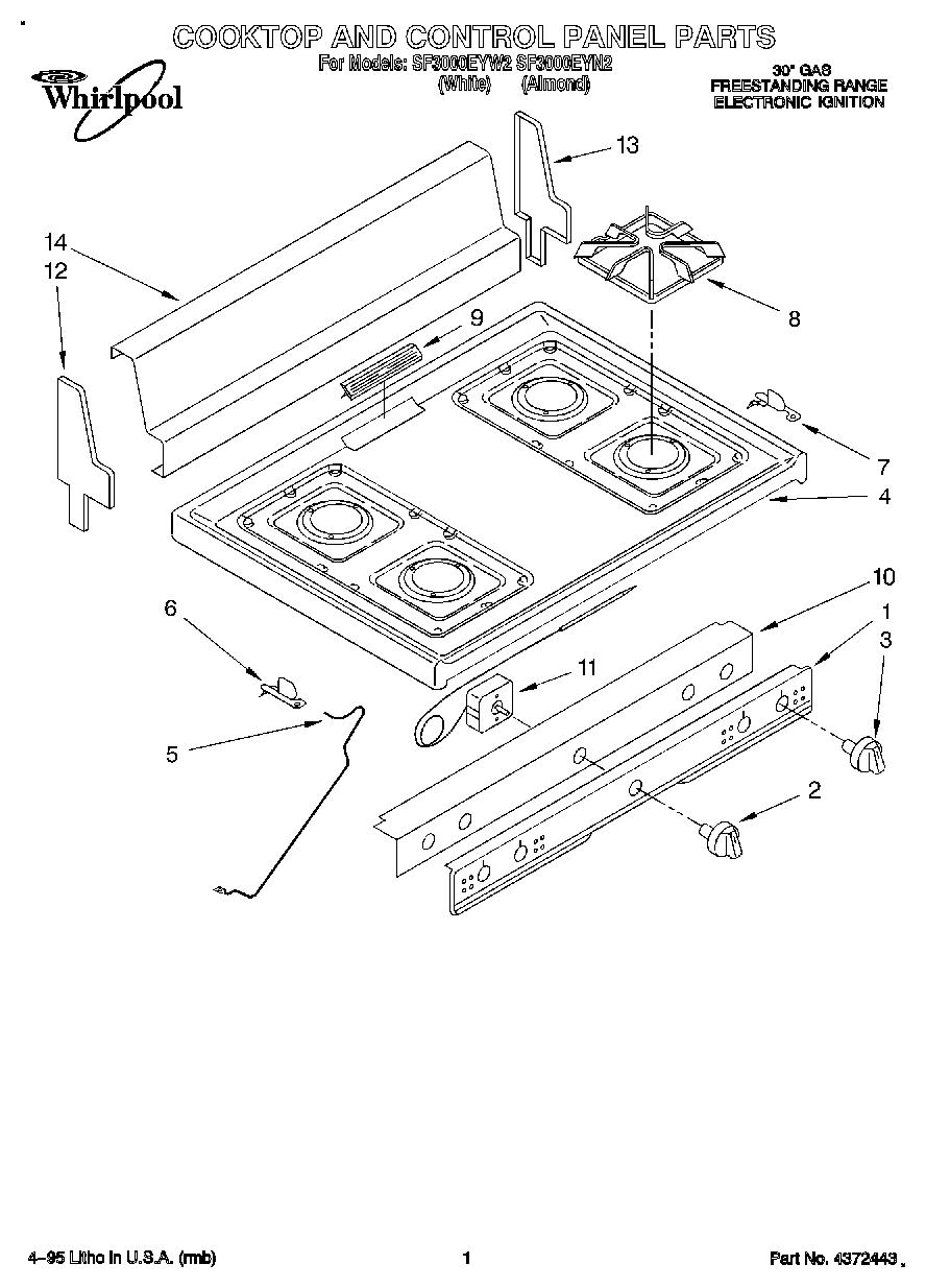 01 - COOKTOP AND CONTROL PANEL, LITERATURE