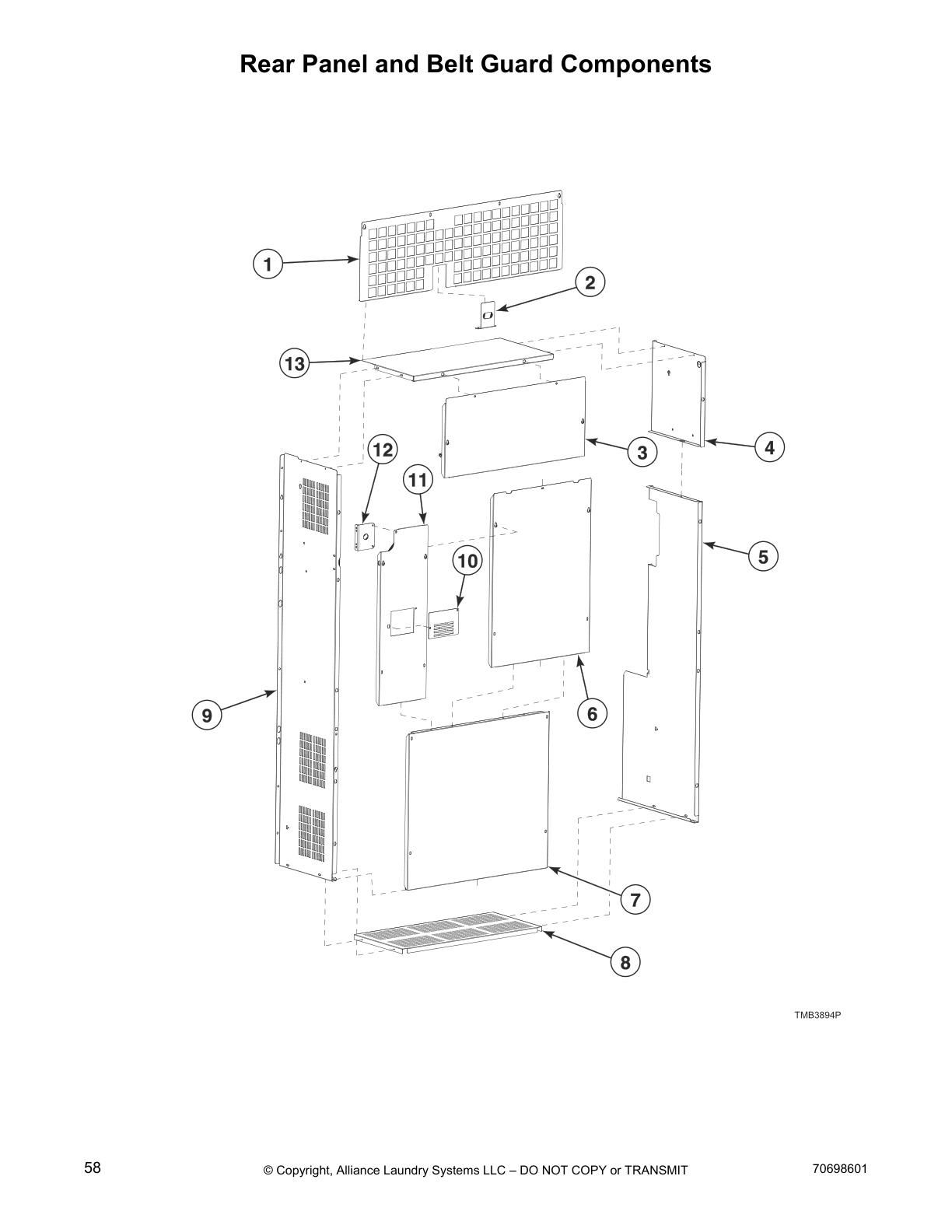 Rear Panel and Belt Guard Components