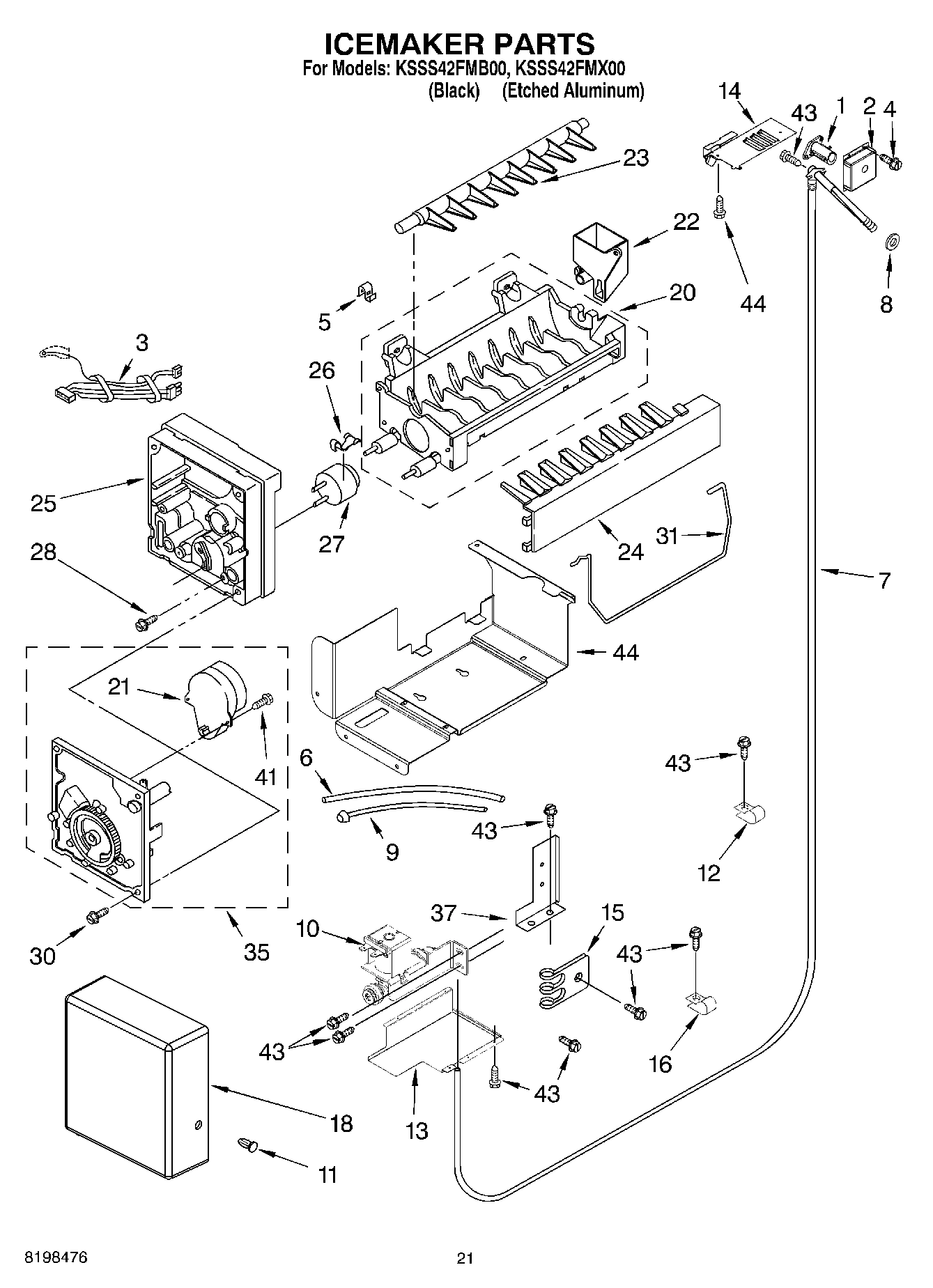 13 - ICEMAKER PARTS PARTS NOT ILLUSTRATED