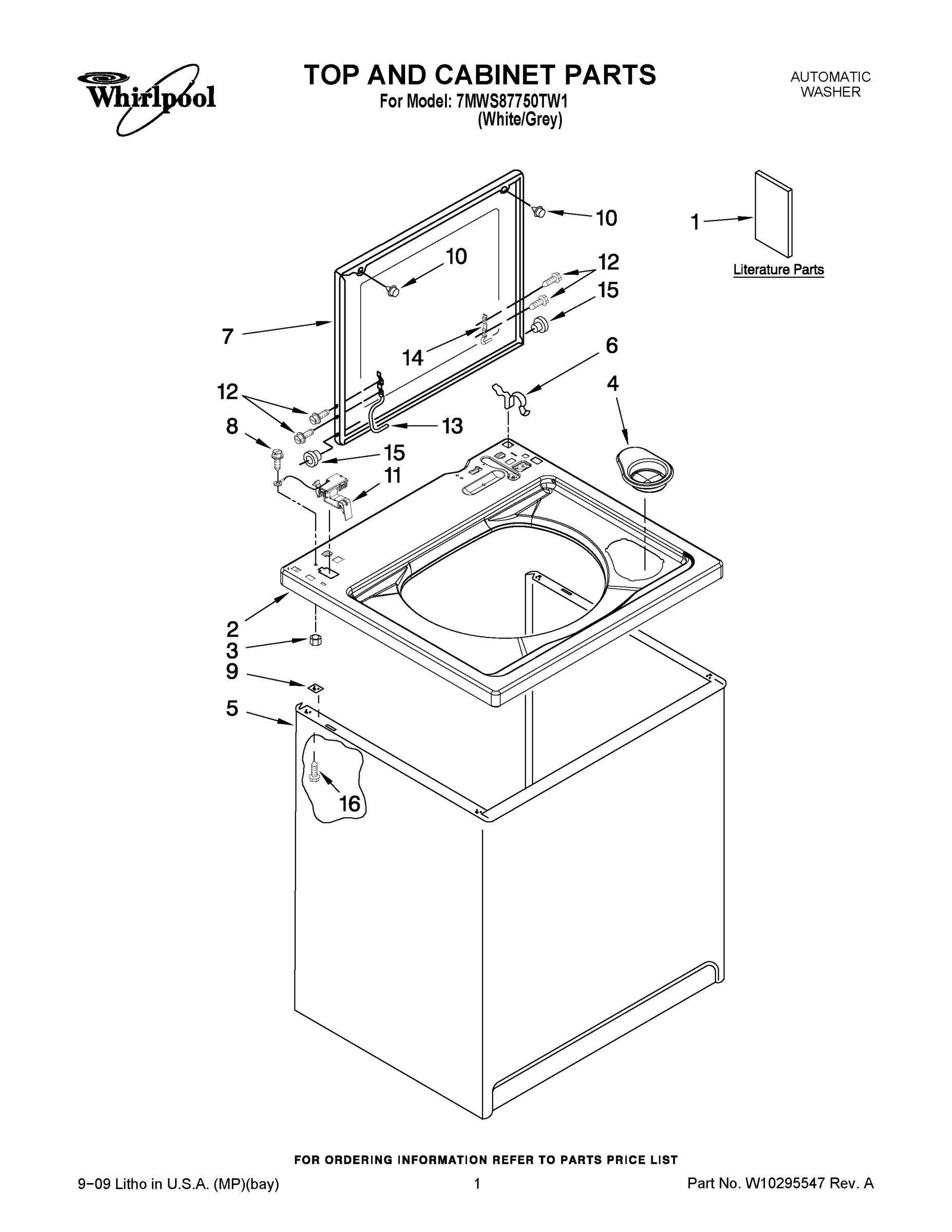 01 - TOP AND CABINET PARTS