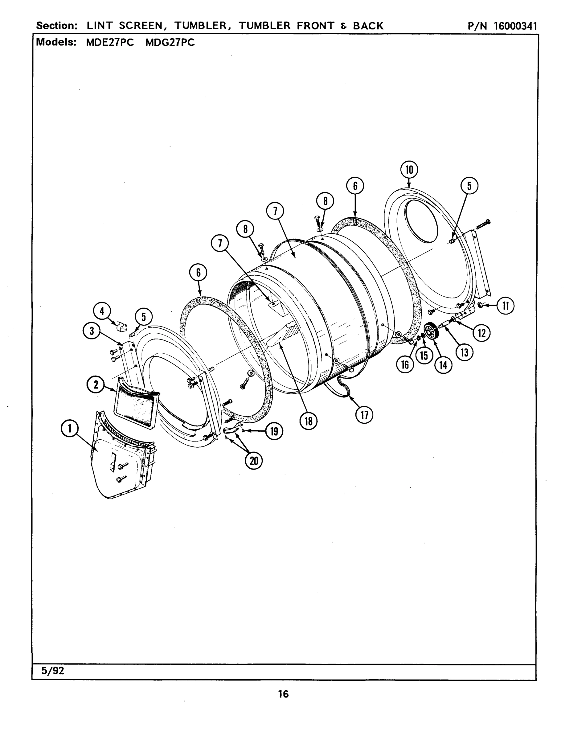 06 - LINT SCREEN, TUMBLER (FRONT & BACK)