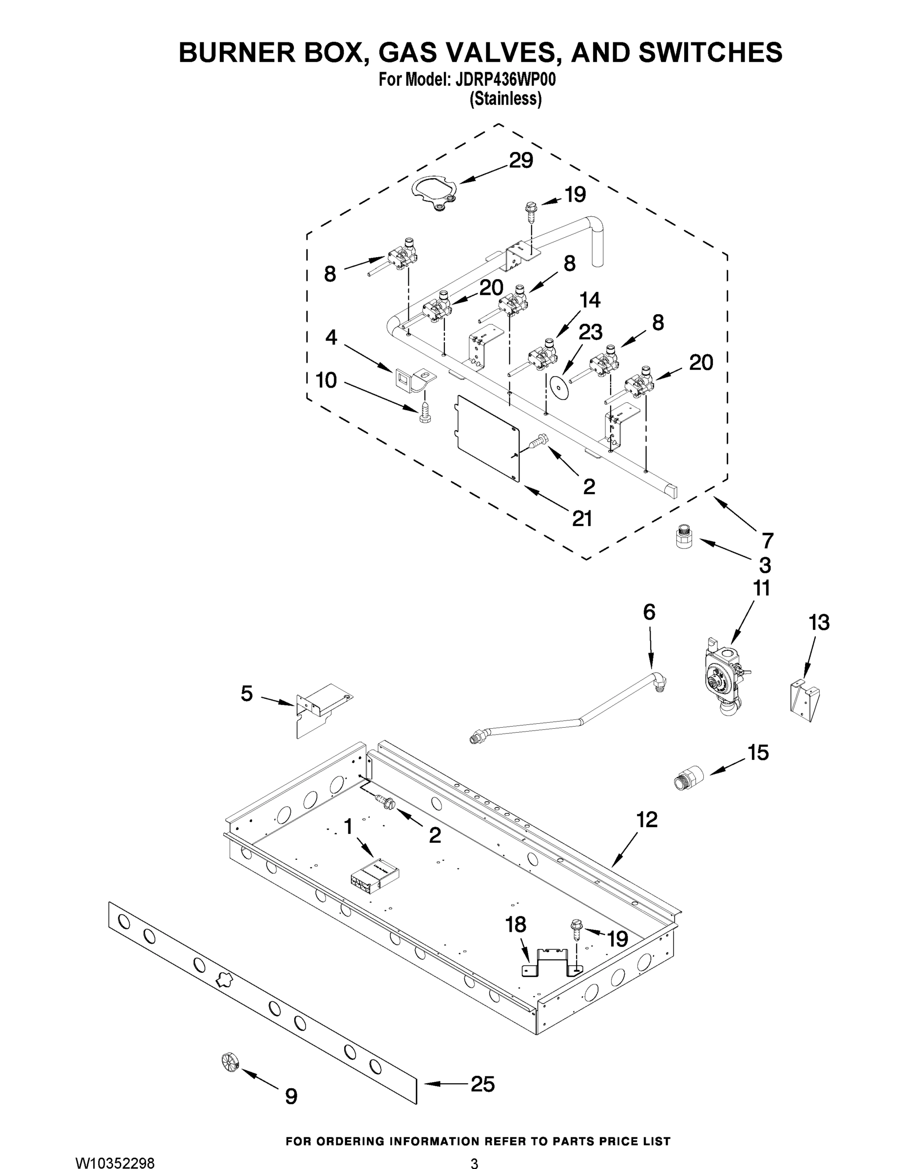 02 - BURNER BOX, GAS VALVES, AND SWITCHES