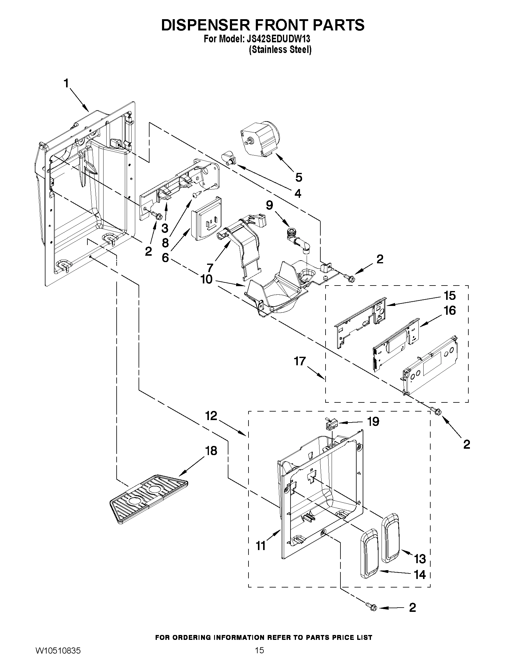 10 - DISPENSER FRONT PARTS
