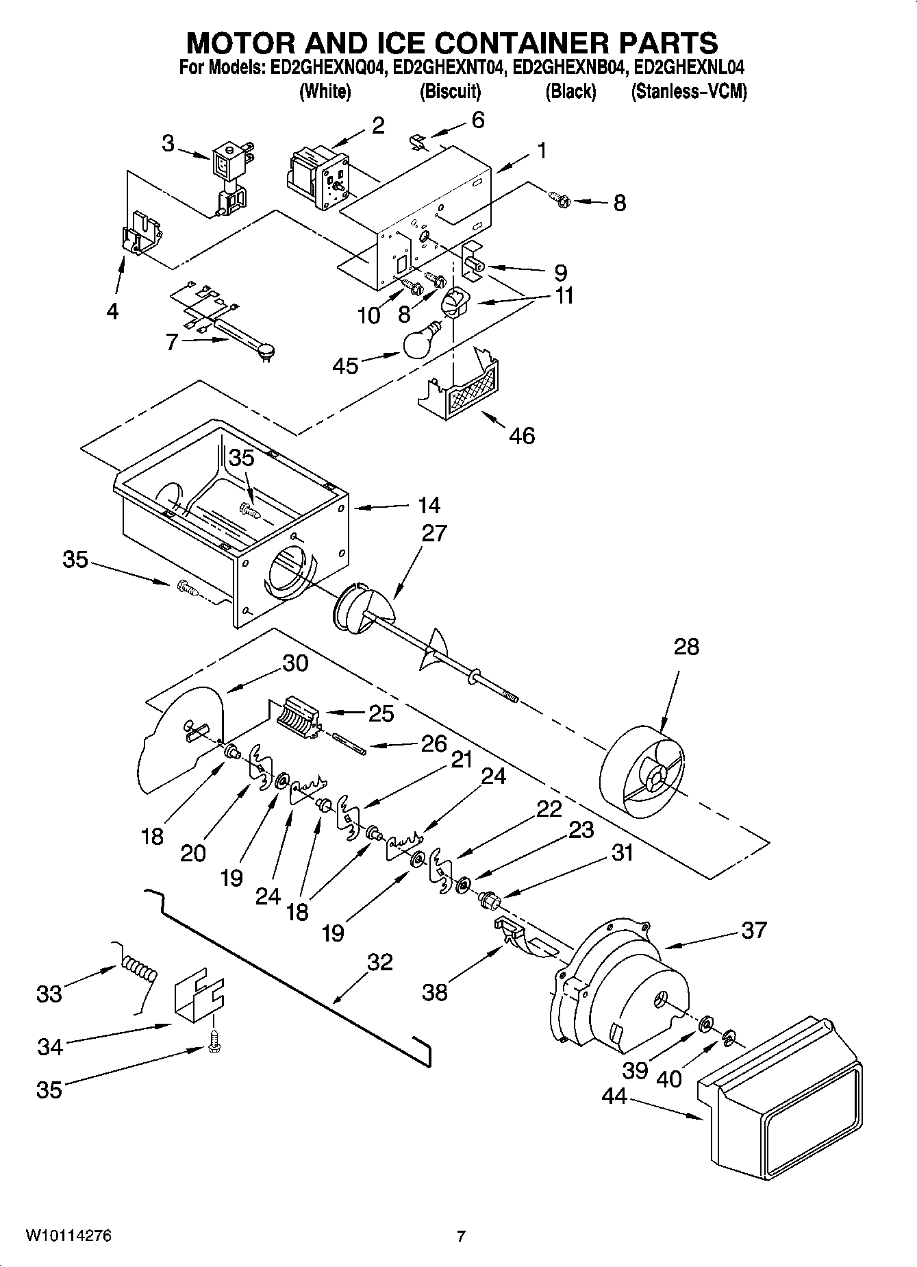 05 - MOTOR AND ICE CONTAINER PARTS