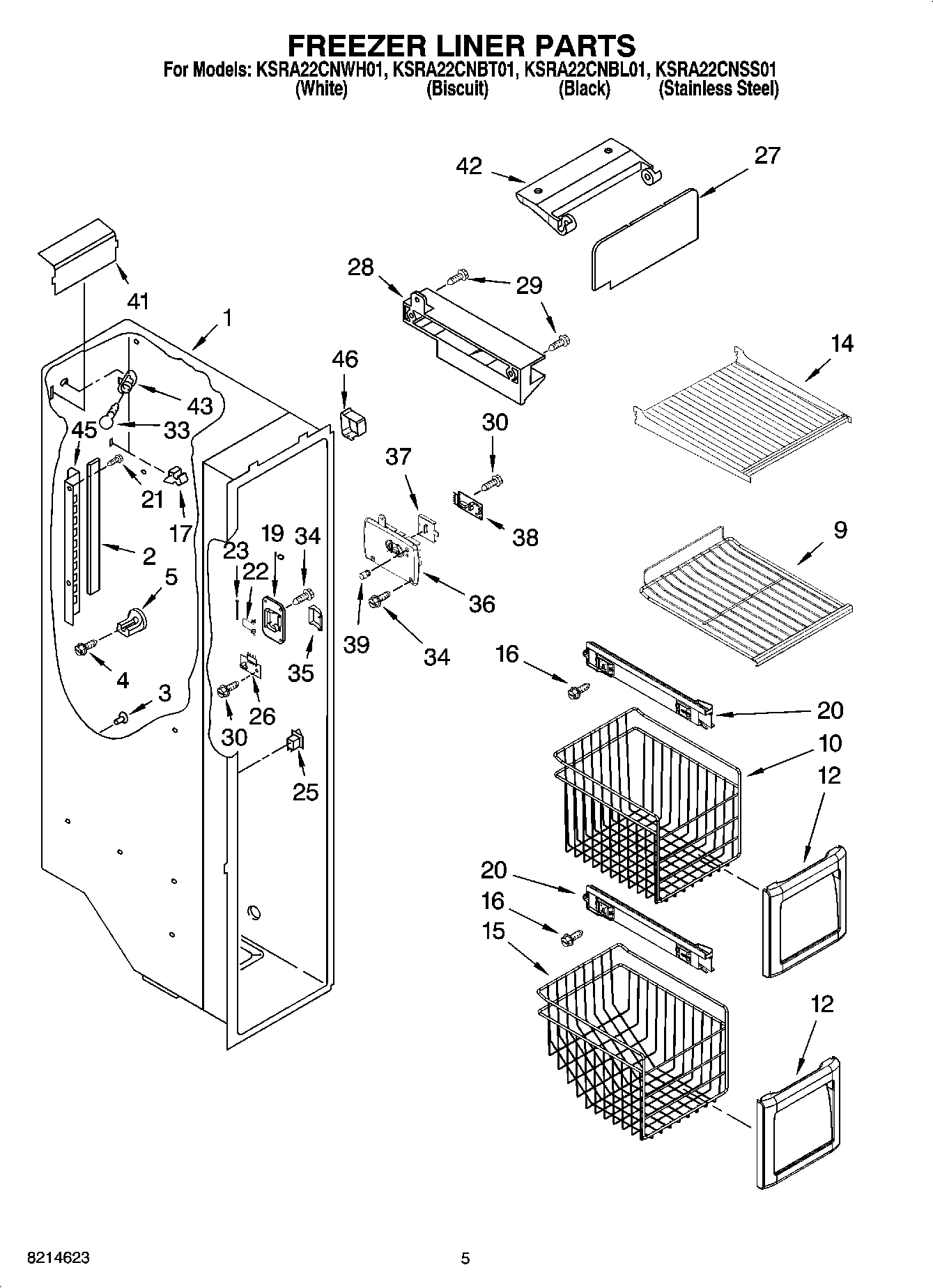 04 - FREEZER LINER PARTS
