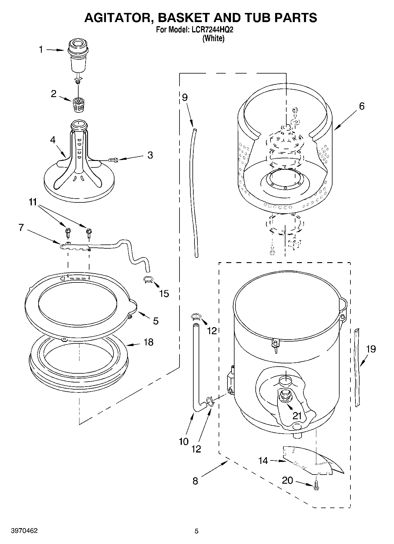 03 - AGITATOR, BASKET AND TUB PARTS