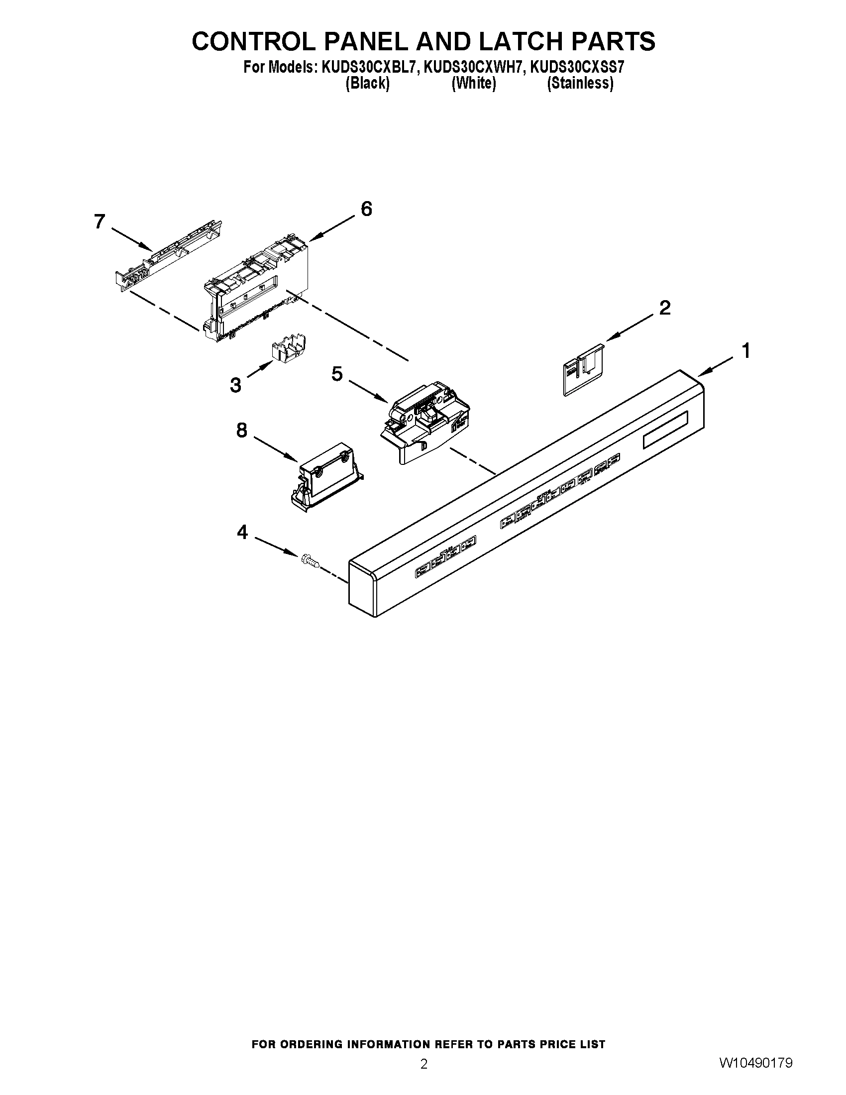 02 - CONTROL PANEL AND LATCH PARTS