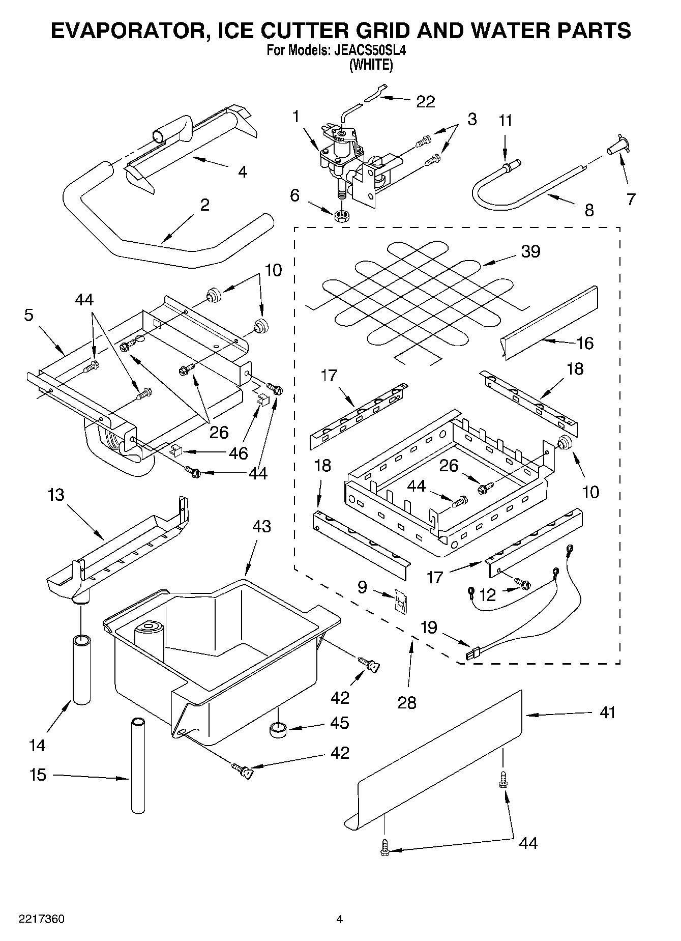 02 - EVAPORATOR ICE CUTTER GRID AND WATER PARTS