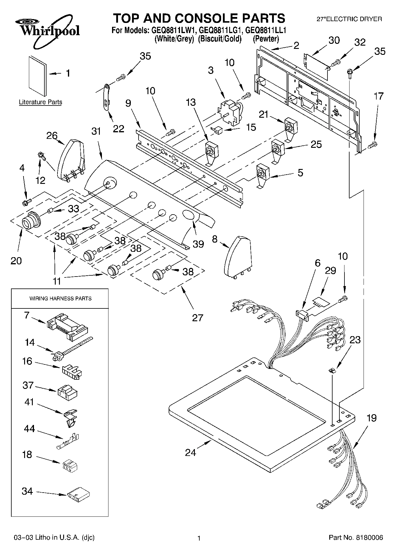 01 - TOP AND CONSOLE PARTS