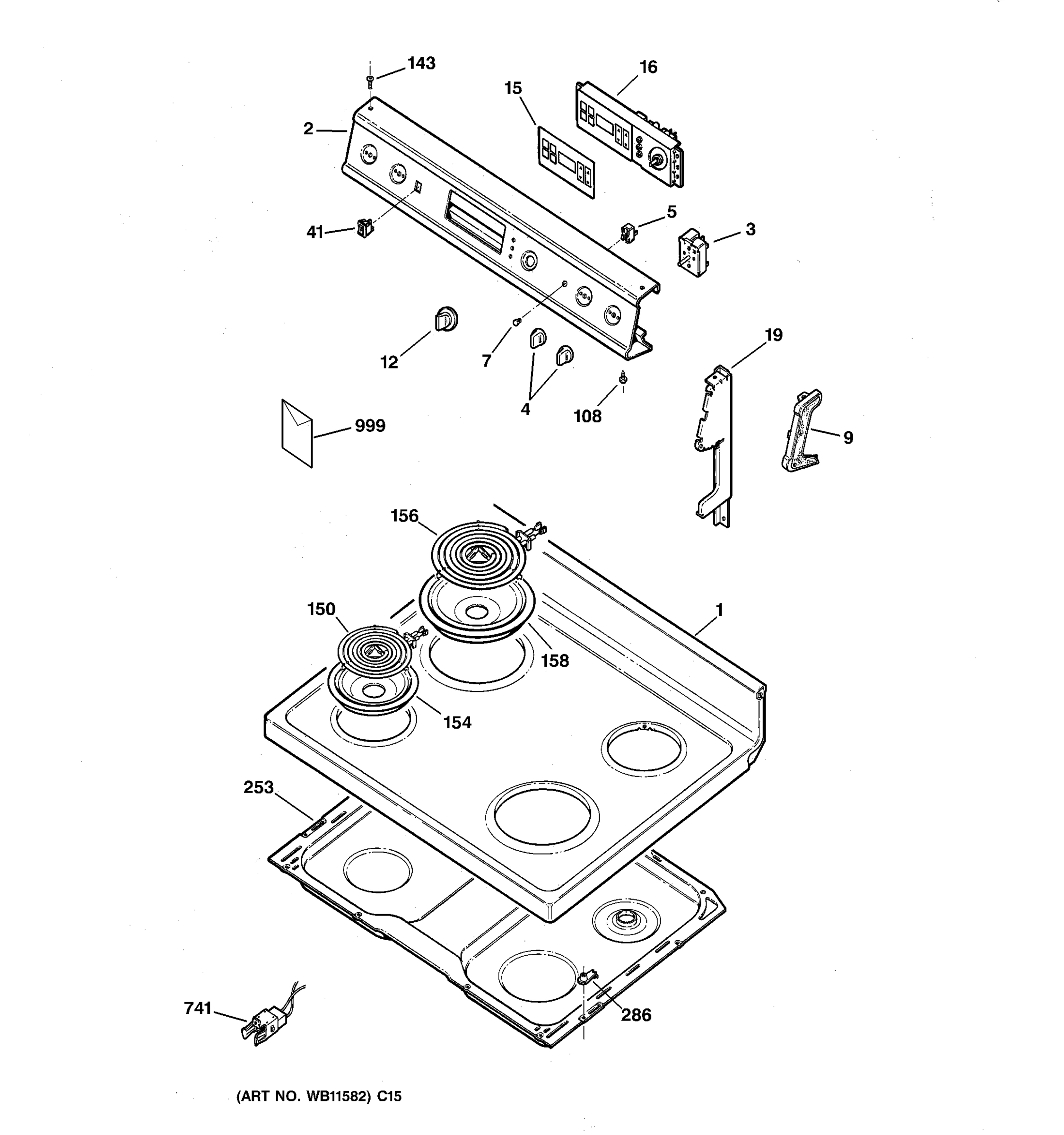 CONTROL PANEL & COOKTOP