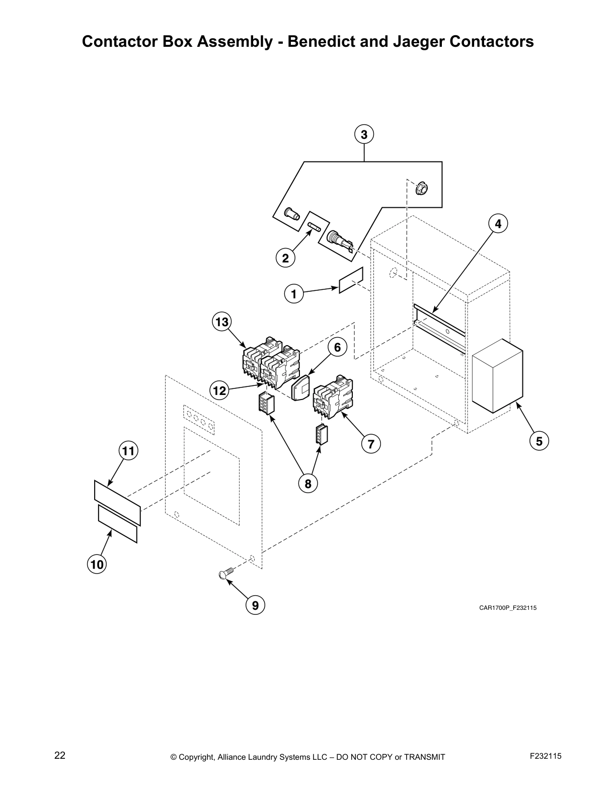 Contactor Box Assembly - Benedict and Jaeger Contactors