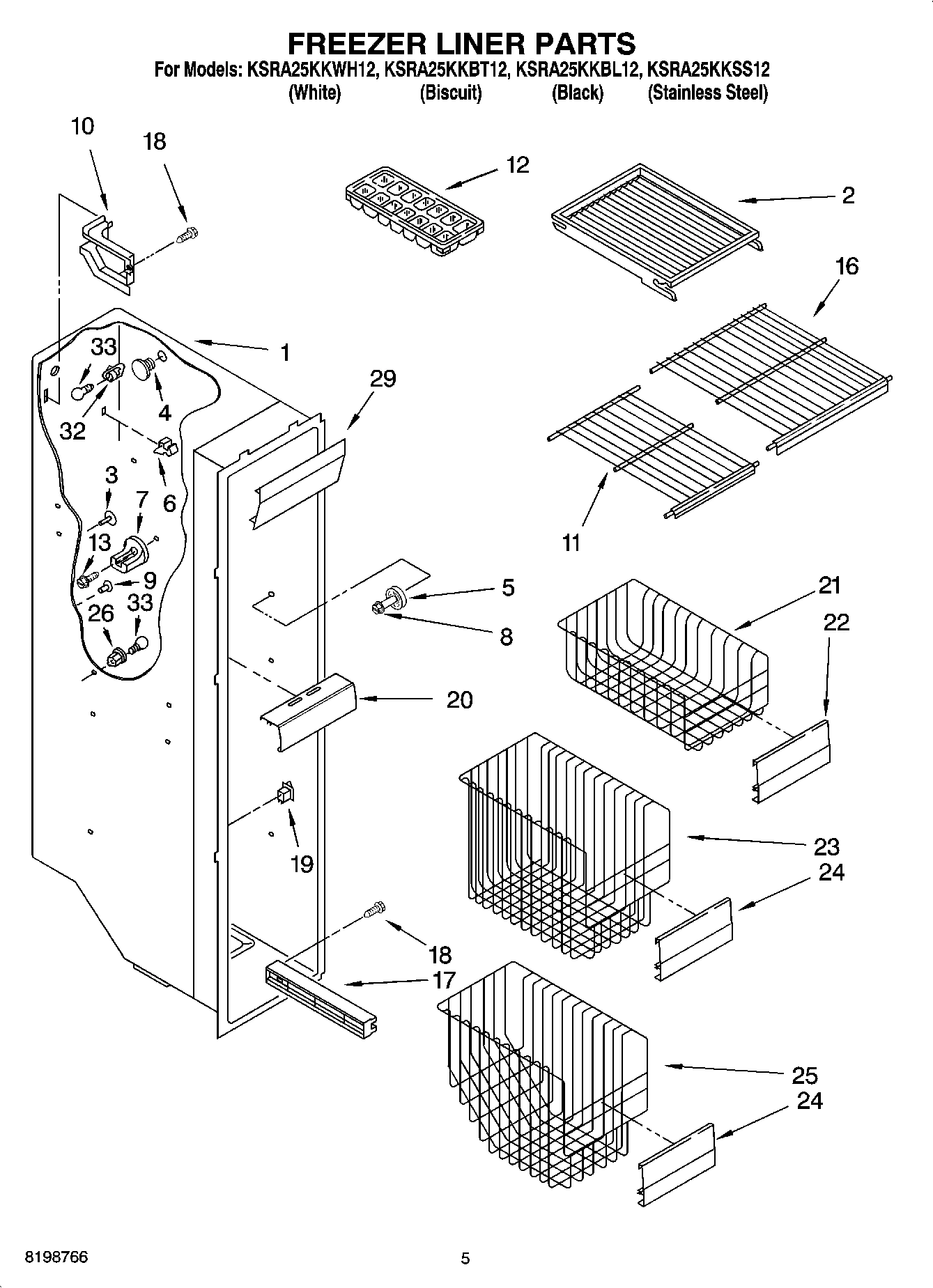 04 - FREEZER LINER PARTS