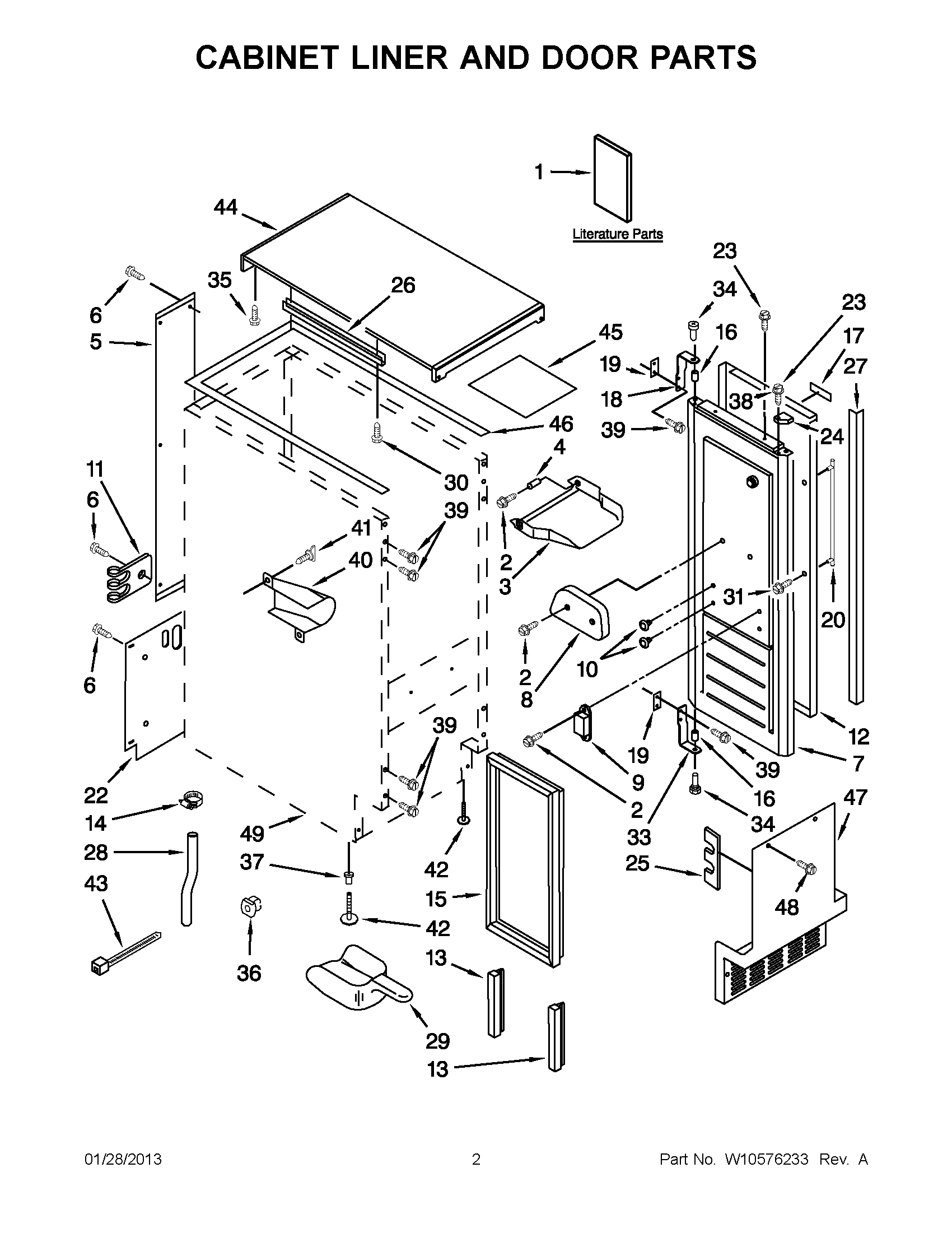 01 - CABINET LINER AND DOOR PARTS