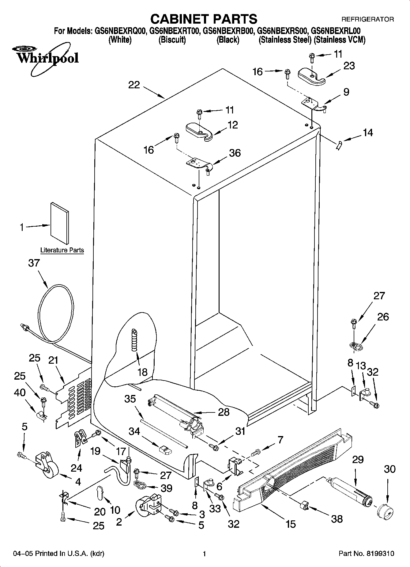 01 - CABINET PARTS
